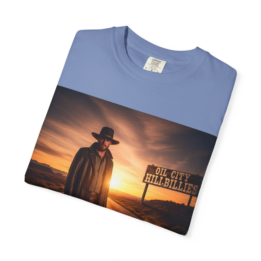 OCH Sunset Cowboy Graphic T-Shirt – Western Style Tee, Gift for Outlaw Country Fans, Casual Wear, Adventure Apparel, Unisex Fashion