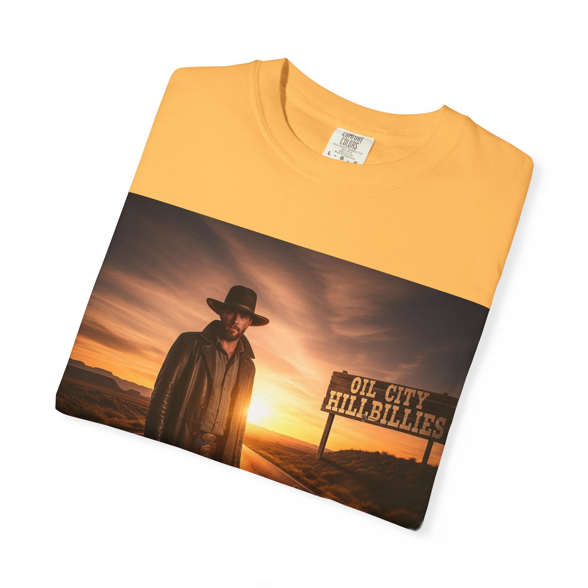 OCH Sunset Cowboy Graphic T-Shirt – Western Style Tee, Gift for Outlaw Country Fans, Casual Wear, Adventure Apparel, Unisex Fashion