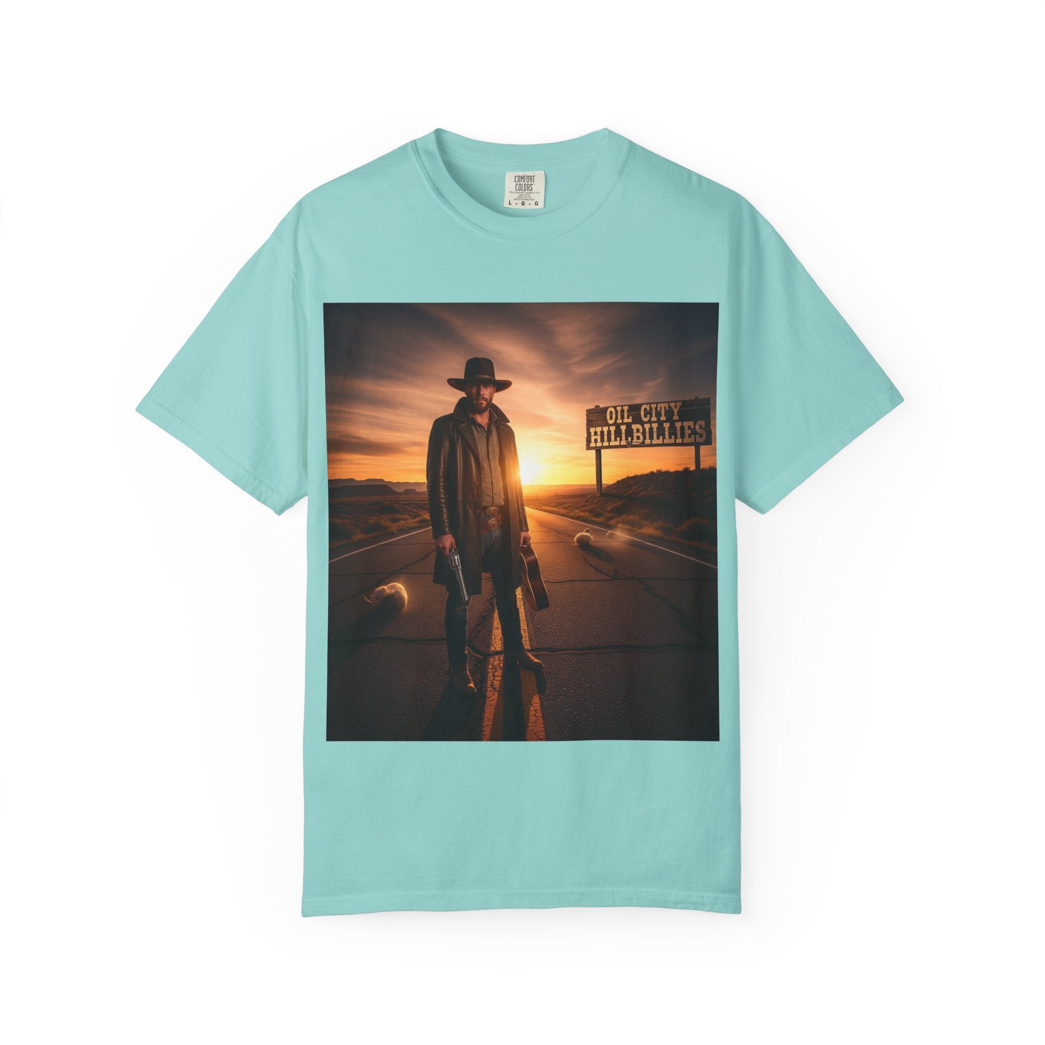 OCH Sunset Cowboy Graphic T-Shirt – Western Style Tee, Gift for Outlaw Country Fans, Casual Wear, Adventure Apparel, Unisex Fashion