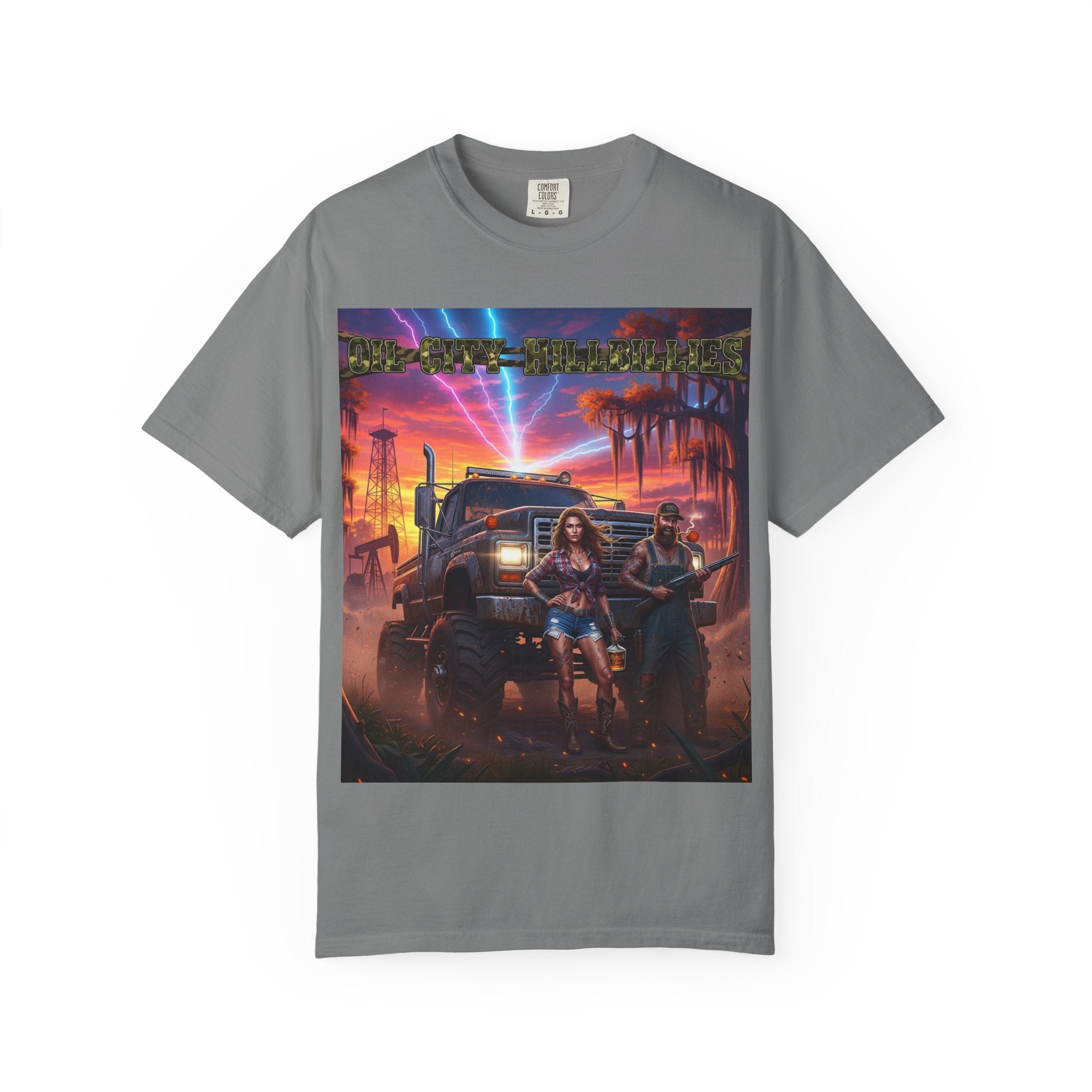 Oil City Hillbillies Adventurous Graphic T-Shirt – Fun Gift for Outdoor Lovers, Summer Vibes, Unisex Casual Wear, Adventure Shirt, Retro Band Tee