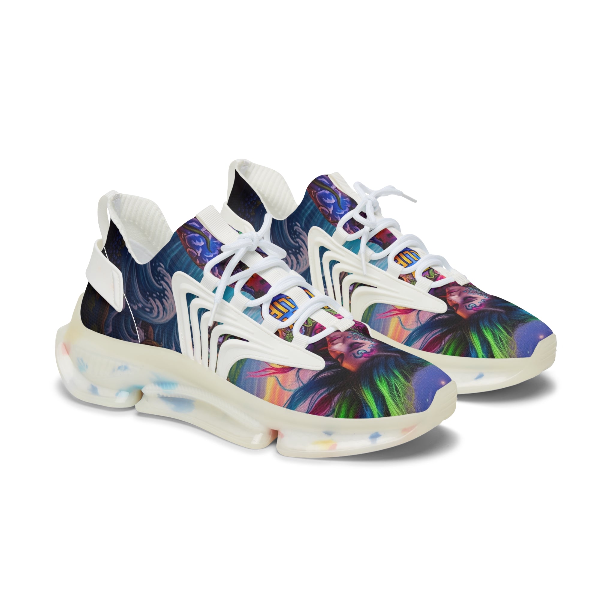 Vibrant Women's Mesh Sneakers | Colorful Athletic Shoes, Trendy Sneakers, Sporty Footwear, Festival Style, Unique Gift Idea