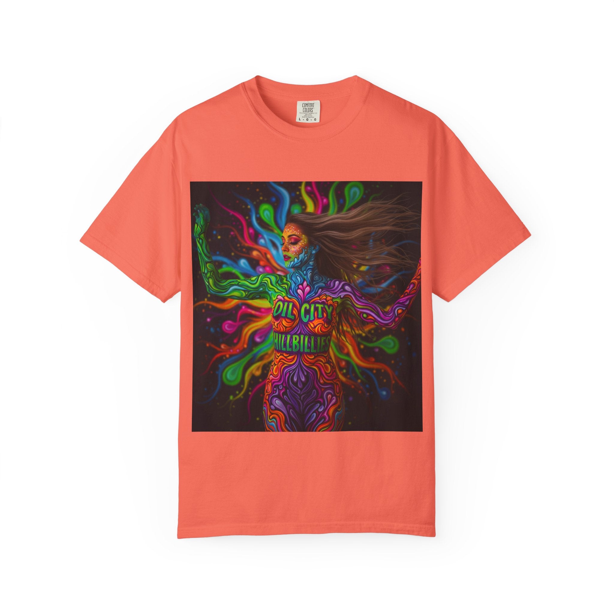 Garment-Dyed Oil City Hillbillies Tee Inspired by Southern Roots and Backwoods Culture, Bohemian T-shirt for Music Festivals, Artistic Outlaw Fashion Statement, Perfect Gift for Fans