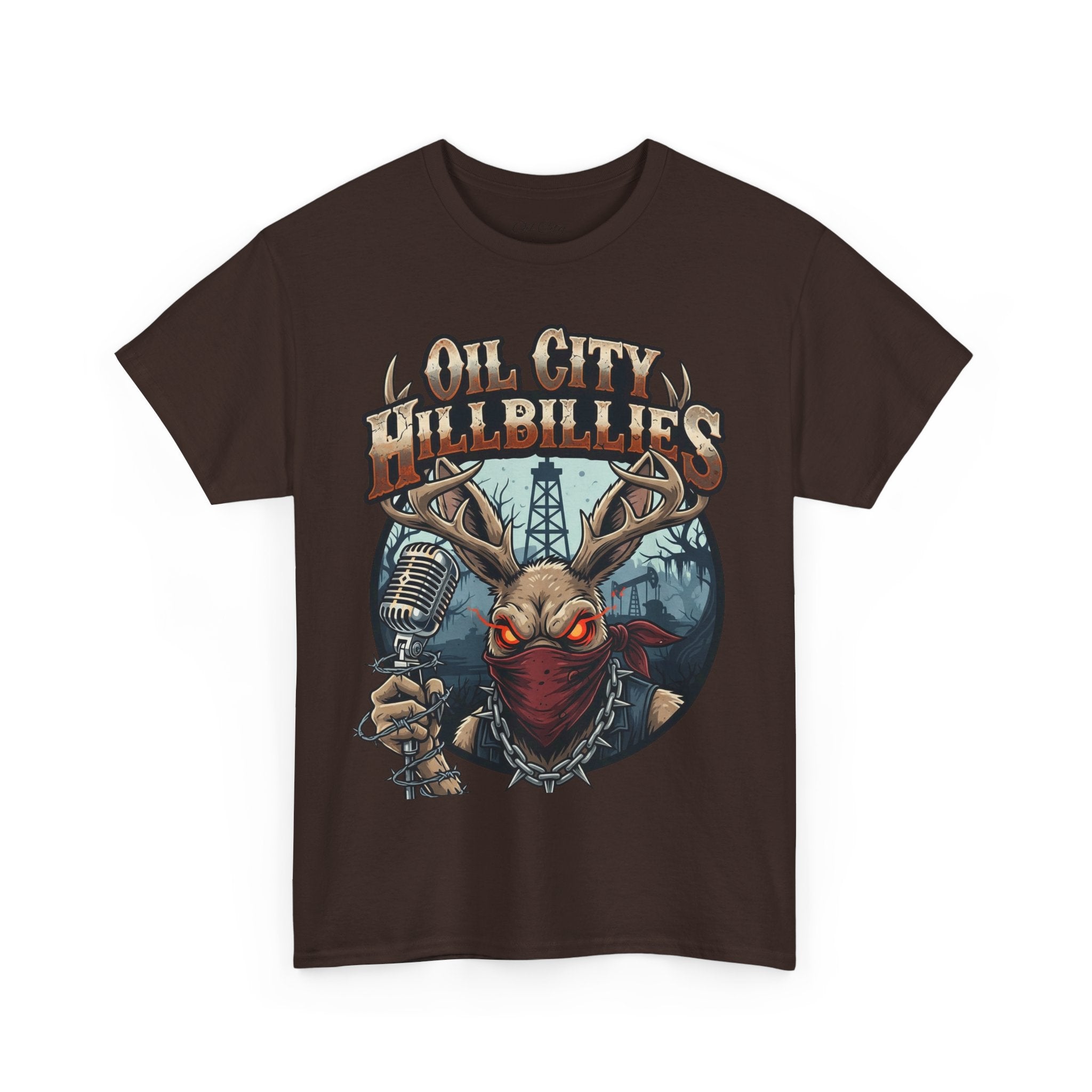 Oil City Hillbillies Unisex Heavy Cotton Tee | Vintage Graphic Tee, Music Festival Shirt, Country Style Apparel, Gift for Him, Casual Wear