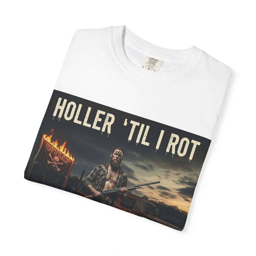 Unisex Graphic Tee - Holler 'Til I Rot, Oil City Hillbillies, Casual Wear, Music Fans, Vintage Style, Great Gift