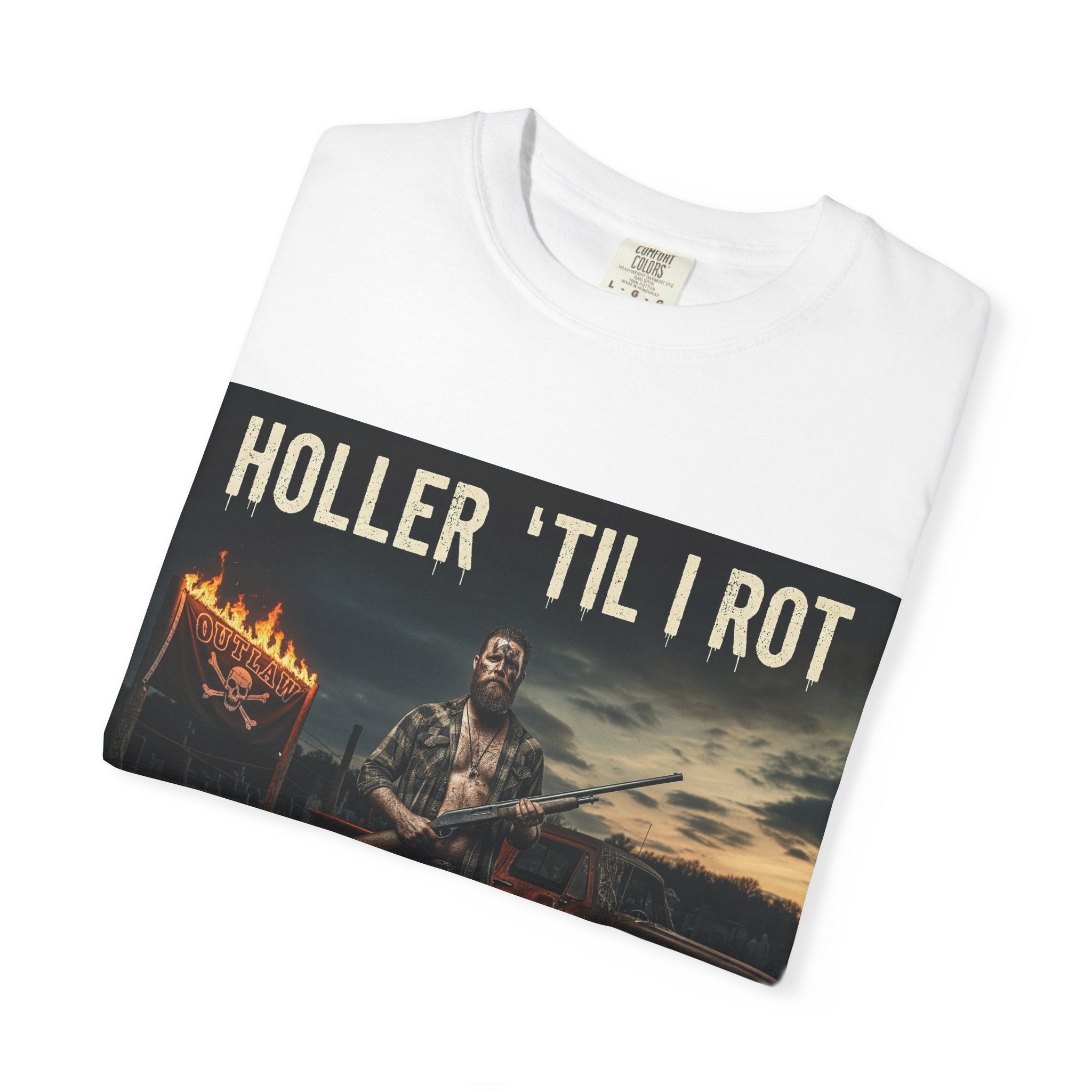 Unisex Graphic Tee - Holler 'Til I Rot, Oil City Hillbillies, Casual Wear, Music Fans, Vintage Style, Great Gift