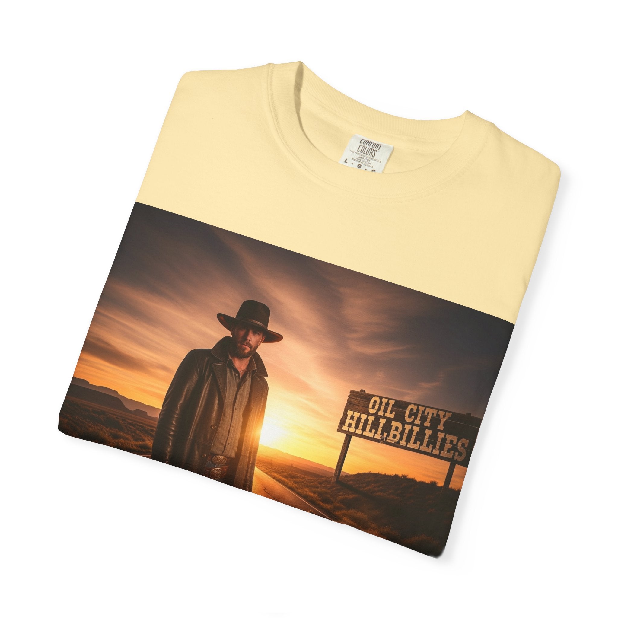 OCH Sunset Cowboy Graphic T-Shirt – Western Style Tee, Gift for Outlaw Country Fans, Casual Wear, Adventure Apparel, Unisex Fashion
