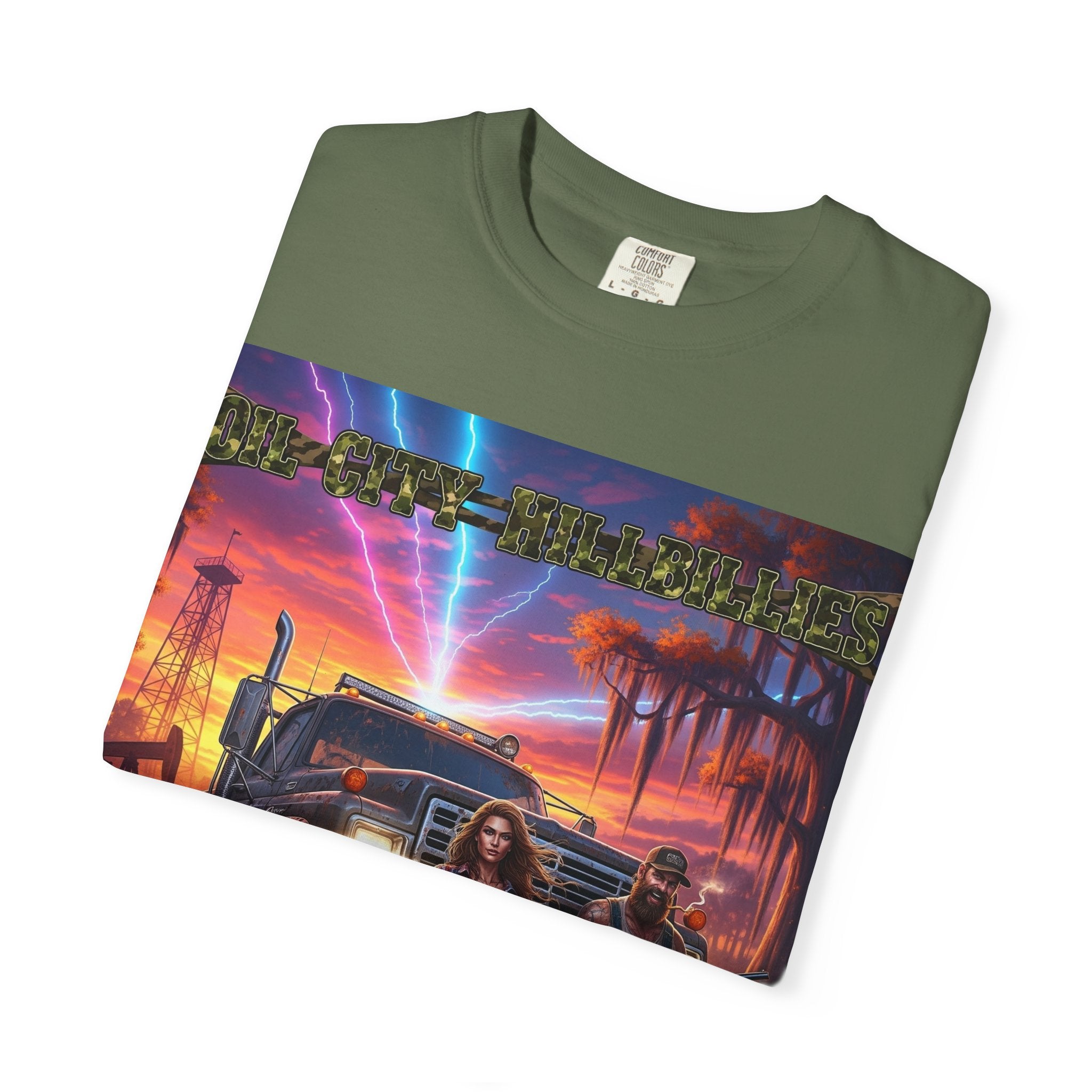 Oil City Hillbillies Adventurous Graphic T-Shirt – Fun Gift for Outdoor Lovers, Summer Vibes, Unisex Casual Wear, Adventure Shirt, Retro Band Tee