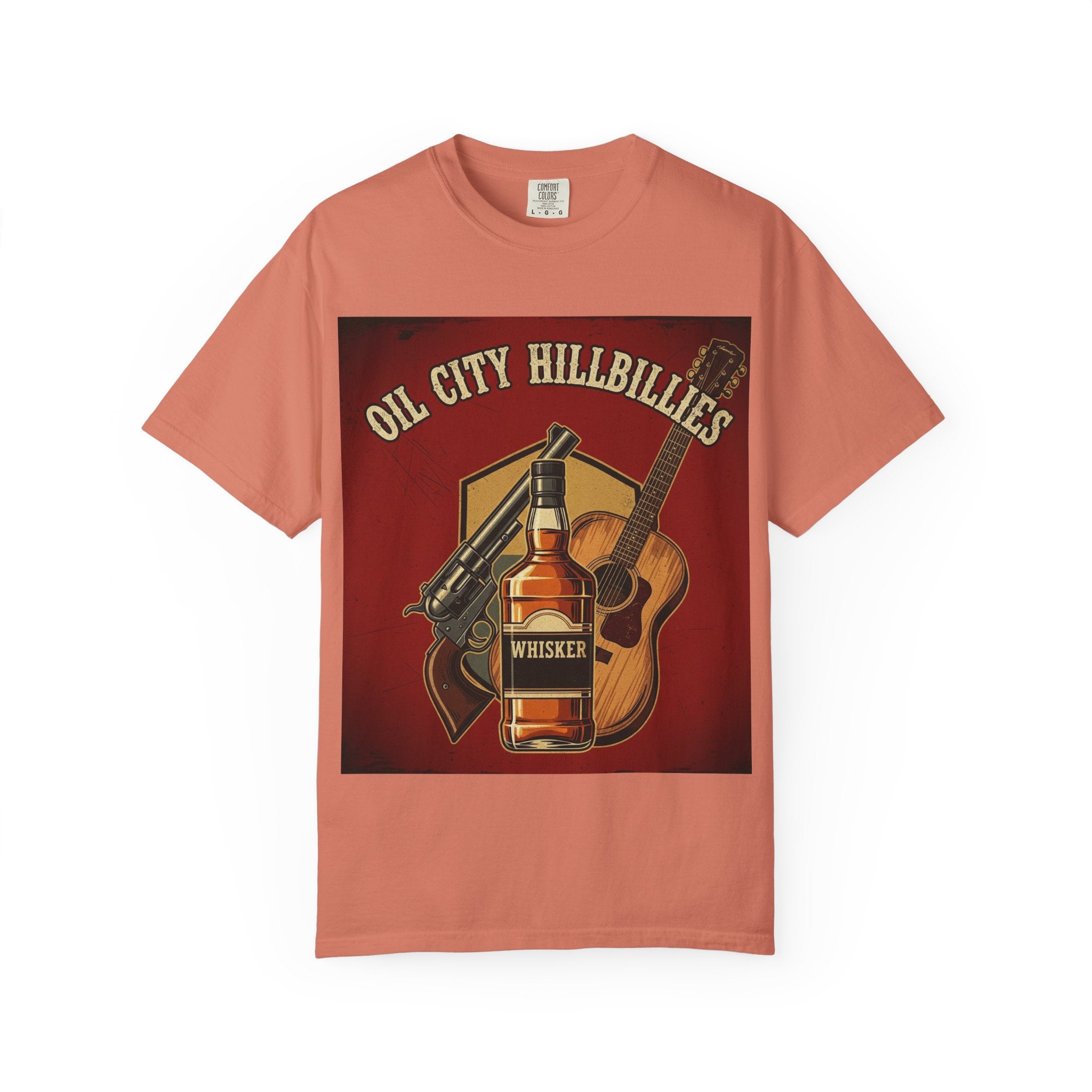 Oil City Hillbillies Whiskey-Themed T-Shirt – Rustic Style Shirt, Gift for Outlaw Country Fans, Casual Wear, Unisex Graphic Band Tee