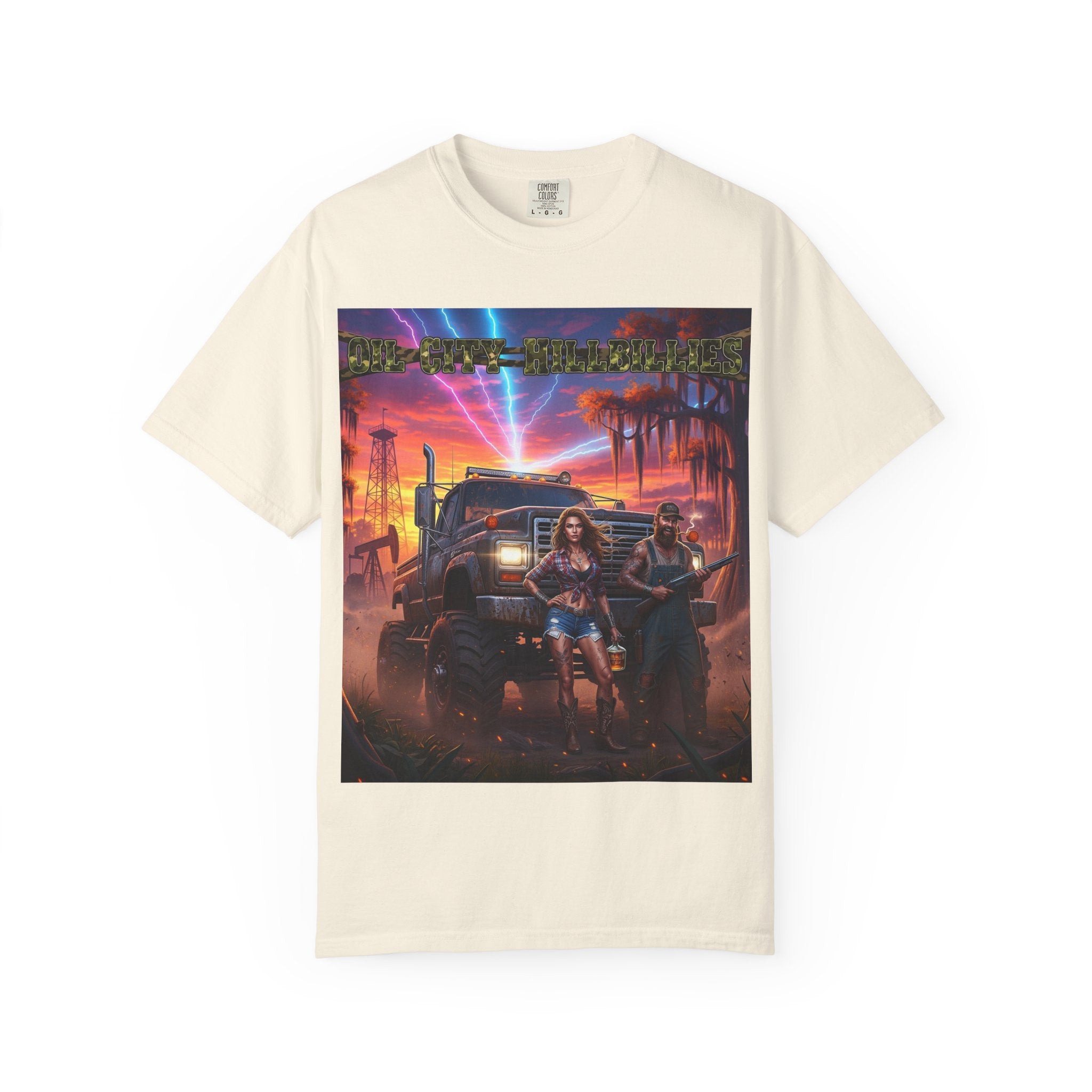 Oil City Hillbillies Adventurous Graphic T-Shirt – Fun Gift for Outdoor Lovers, Summer Vibes, Unisex Casual Wear, Adventure Shirt, Retro Band Tee