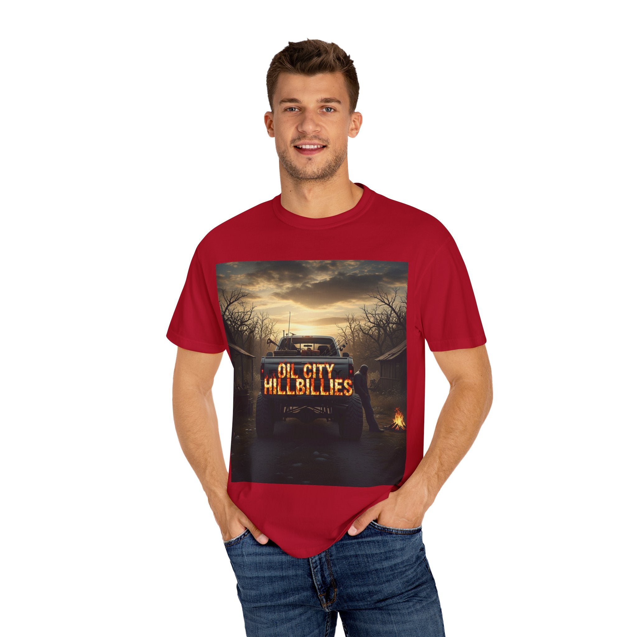 Oil City Hillbillies T-Shirt, Unisex Garment-Dyed Tee, Casual Wear, Outdoor Adventure, Gift for Country Lovers, Vintage Style