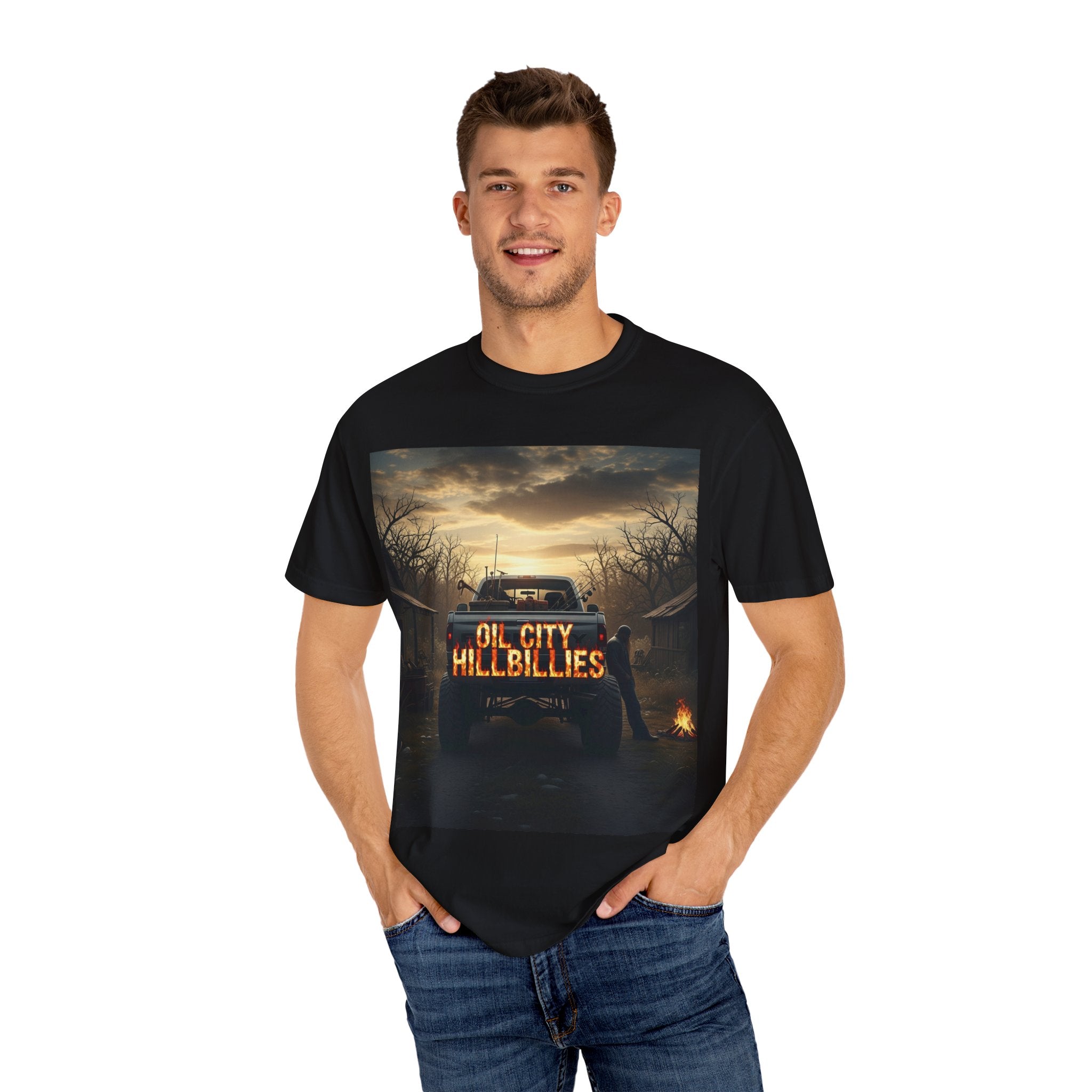 Oil City Hillbillies T-Shirt, Unisex Garment-Dyed Tee, Casual Wear, Outdoor Adventure, Gift for Country Lovers, Vintage Style