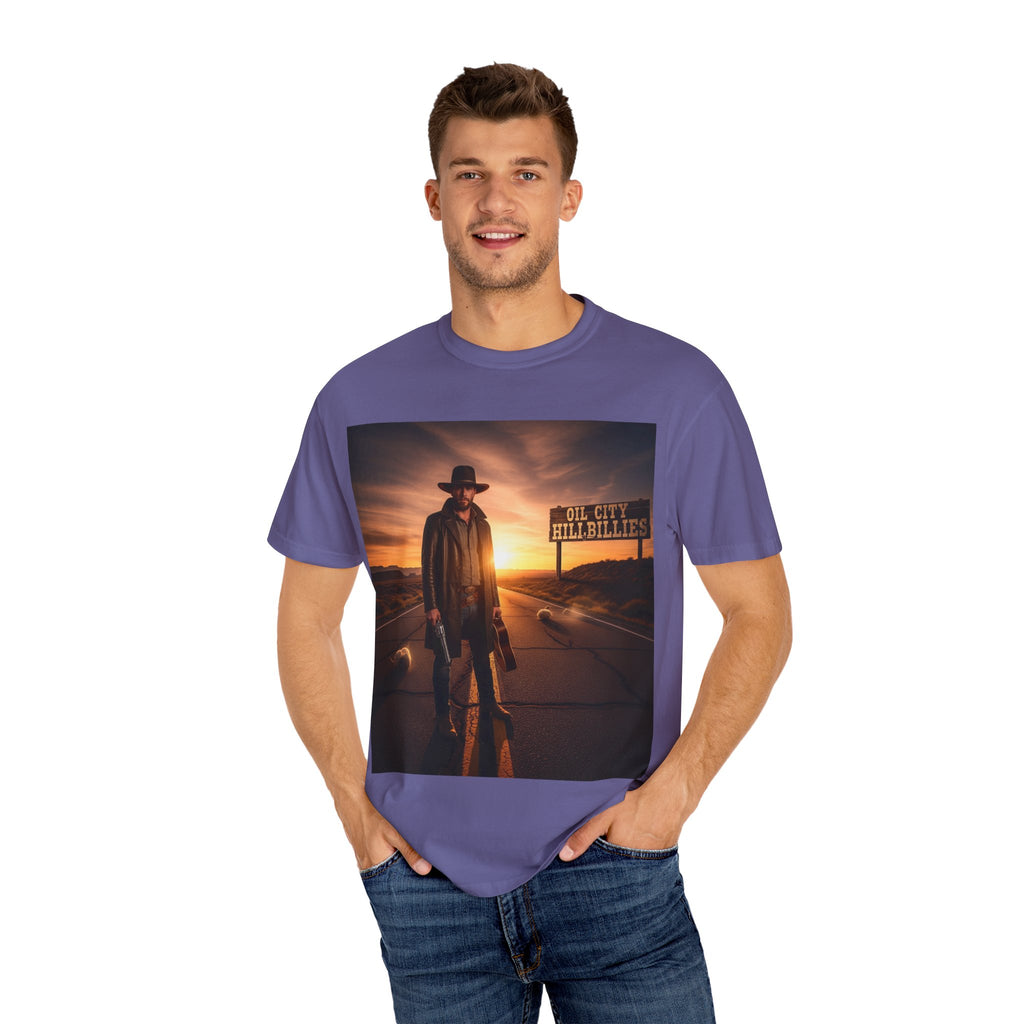 OCH Sunset Cowboy Graphic T-Shirt – Western Style Tee, Gift for Outlaw Country Fans, Casual Wear, Adventure Apparel, Unisex Fashion