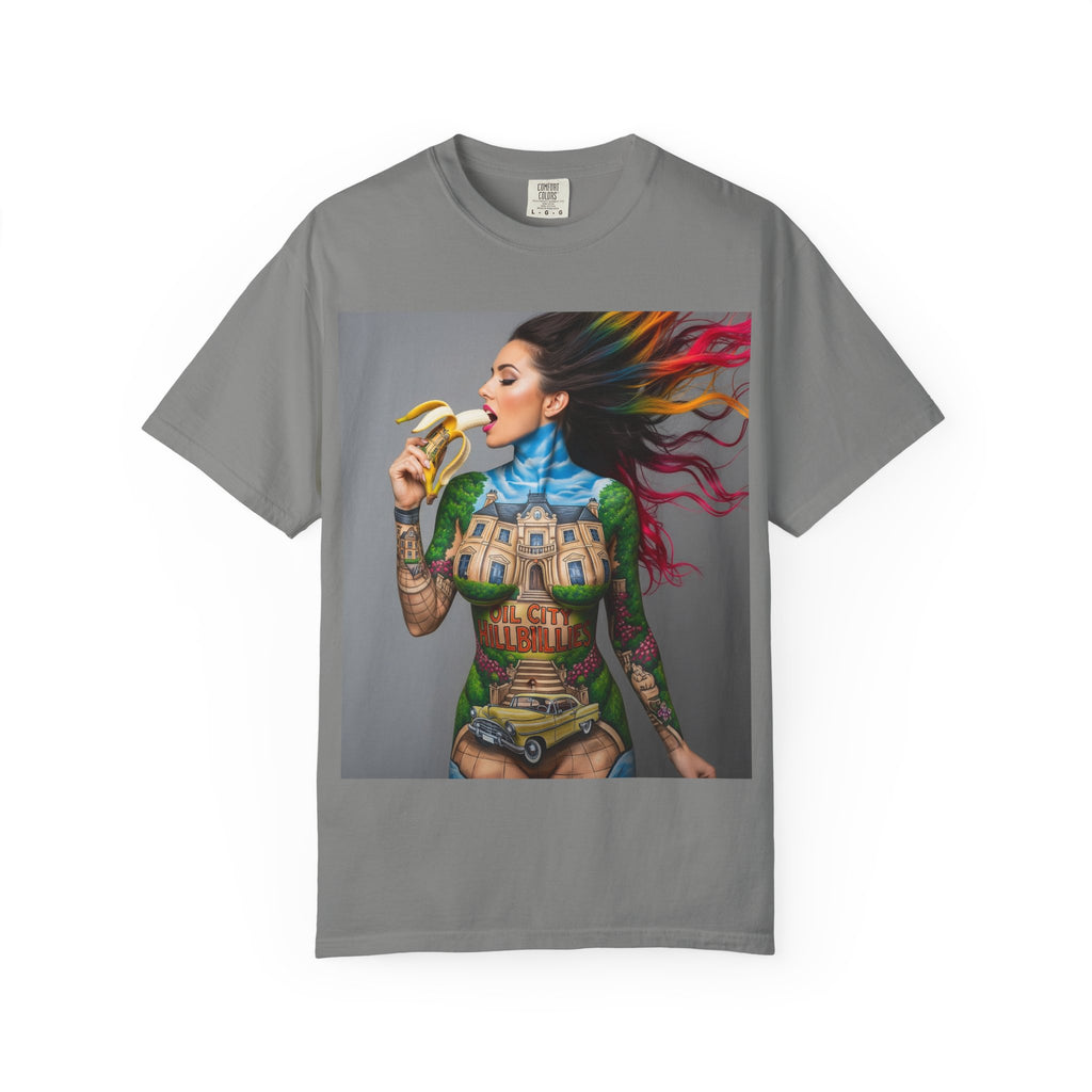 Vibrant Art Tee, Unisex Garment-Dyed T-shirt, Bohemian Style Shirt, Unique Gift, Festival Wear, Artistic Apparel