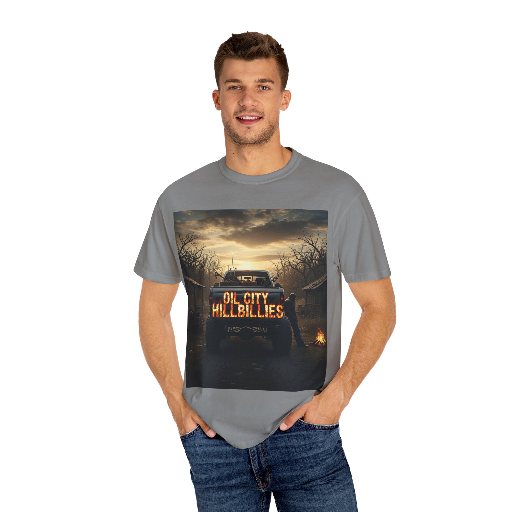 Oil City Hillbillies T-Shirt, Unisex Garment-Dyed Tee, Casual Wear, Outdoor Adventure, Gift for Country Lovers, Vintage Style