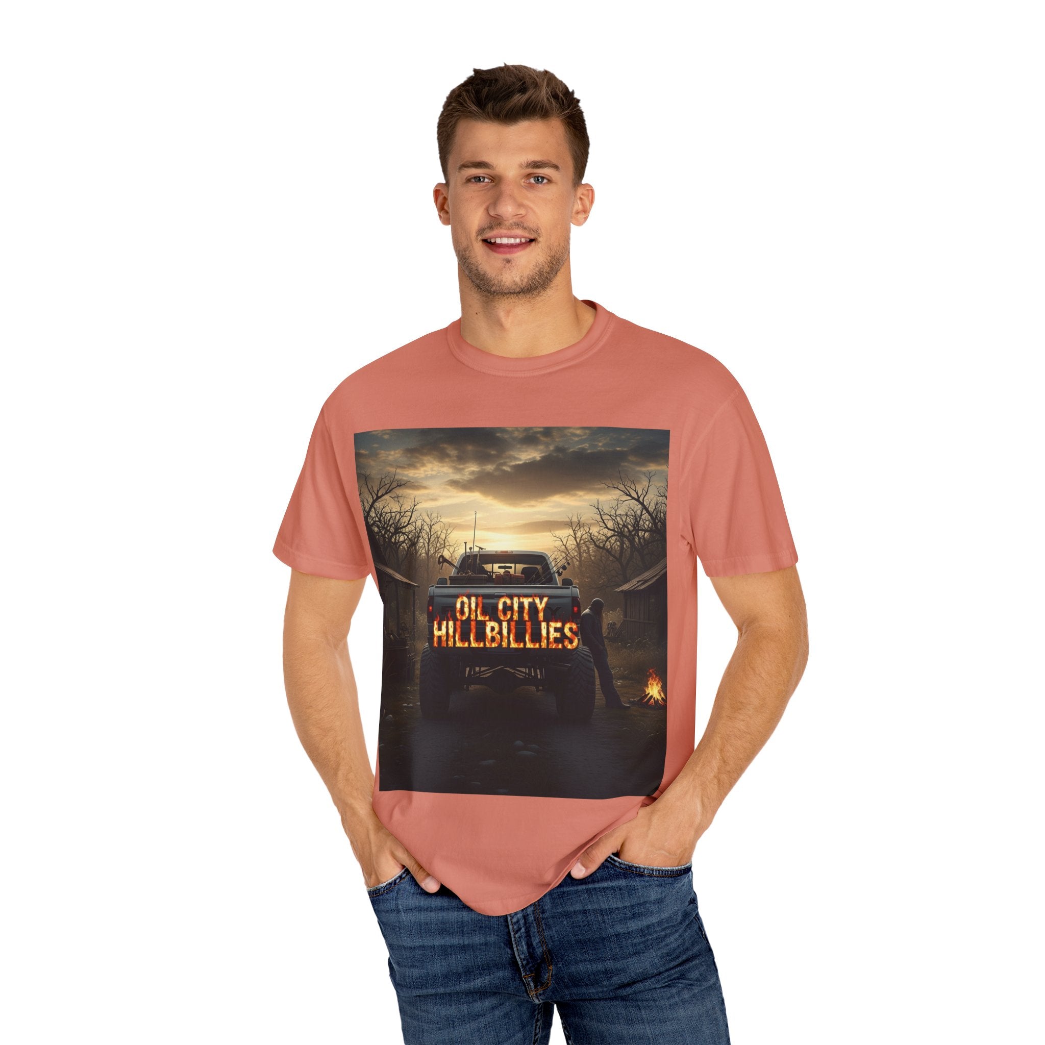 Oil City Hillbillies T-Shirt, Unisex Garment-Dyed Tee, Casual Wear, Outdoor Adventure, Gift for Country Lovers, Vintage Style