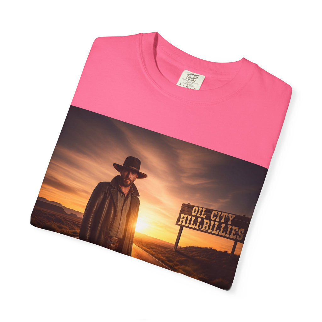 OCH Sunset Cowboy Graphic T-Shirt – Western Style Tee, Gift for Outlaw Country Fans, Casual Wear, Adventure Apparel, Unisex Fashion