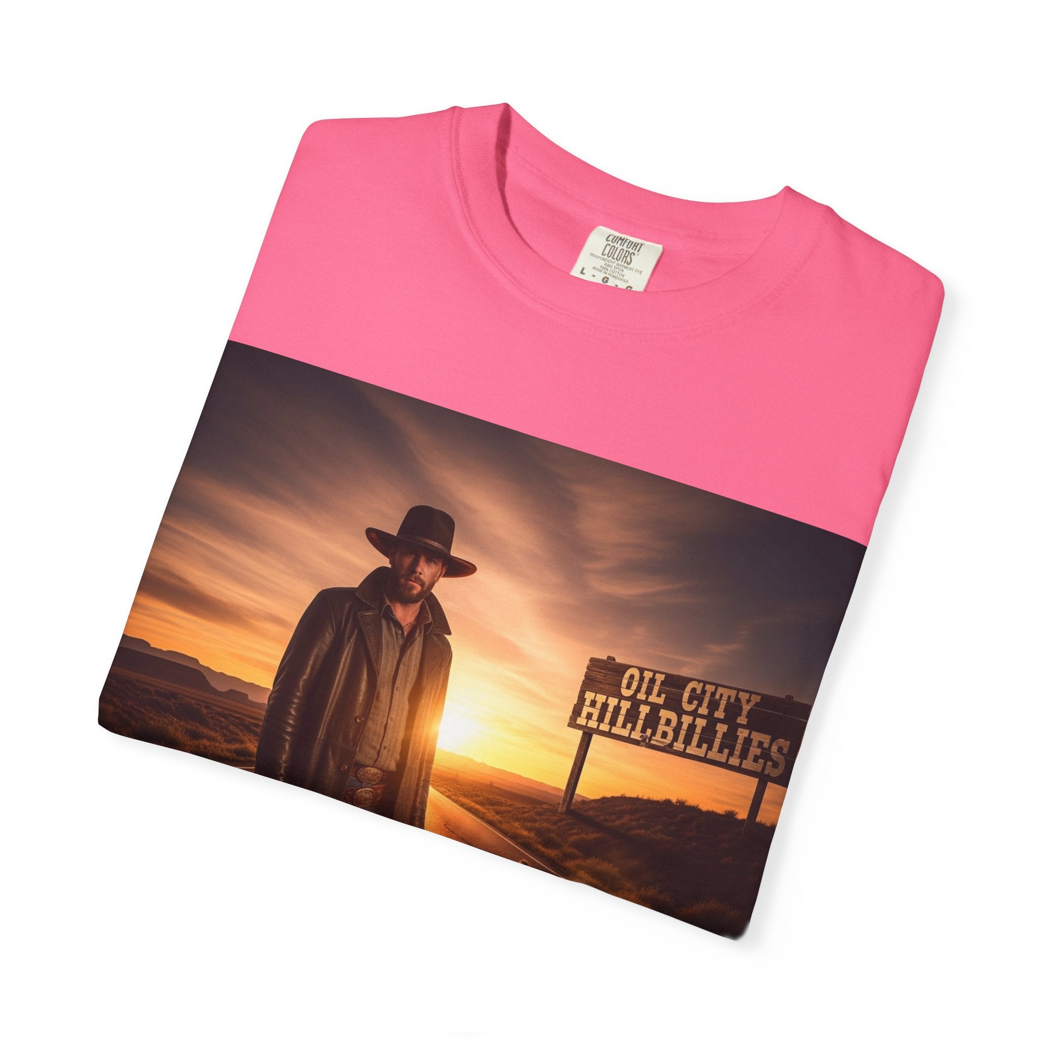 OCH Sunset Cowboy Graphic T-Shirt – Western Style Tee, Gift for Outlaw Country Fans, Casual Wear, Adventure Apparel, Unisex Fashion