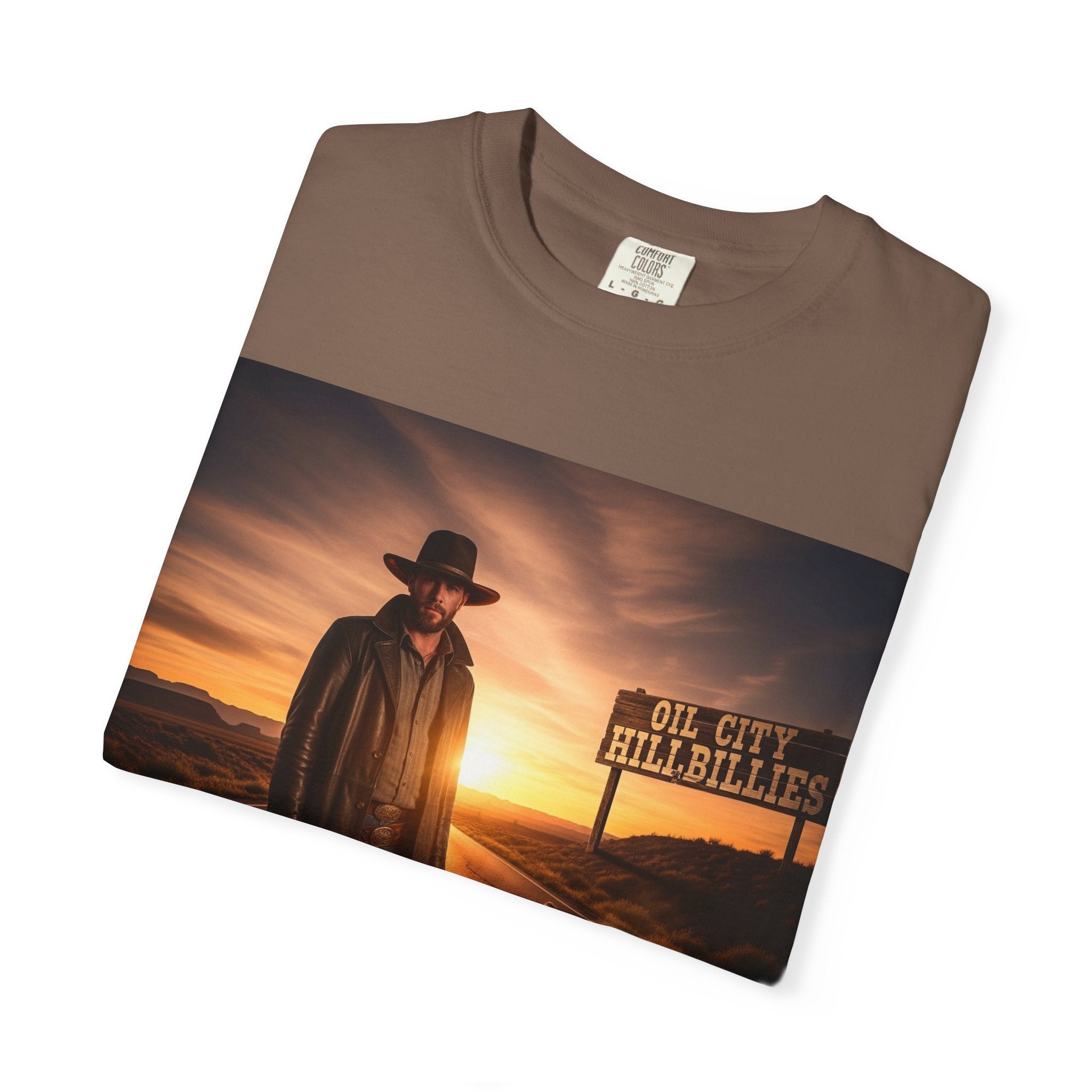 OCH Sunset Cowboy Graphic T-Shirt – Western Style Tee, Gift for Outlaw Country Fans, Casual Wear, Adventure Apparel, Unisex Fashion