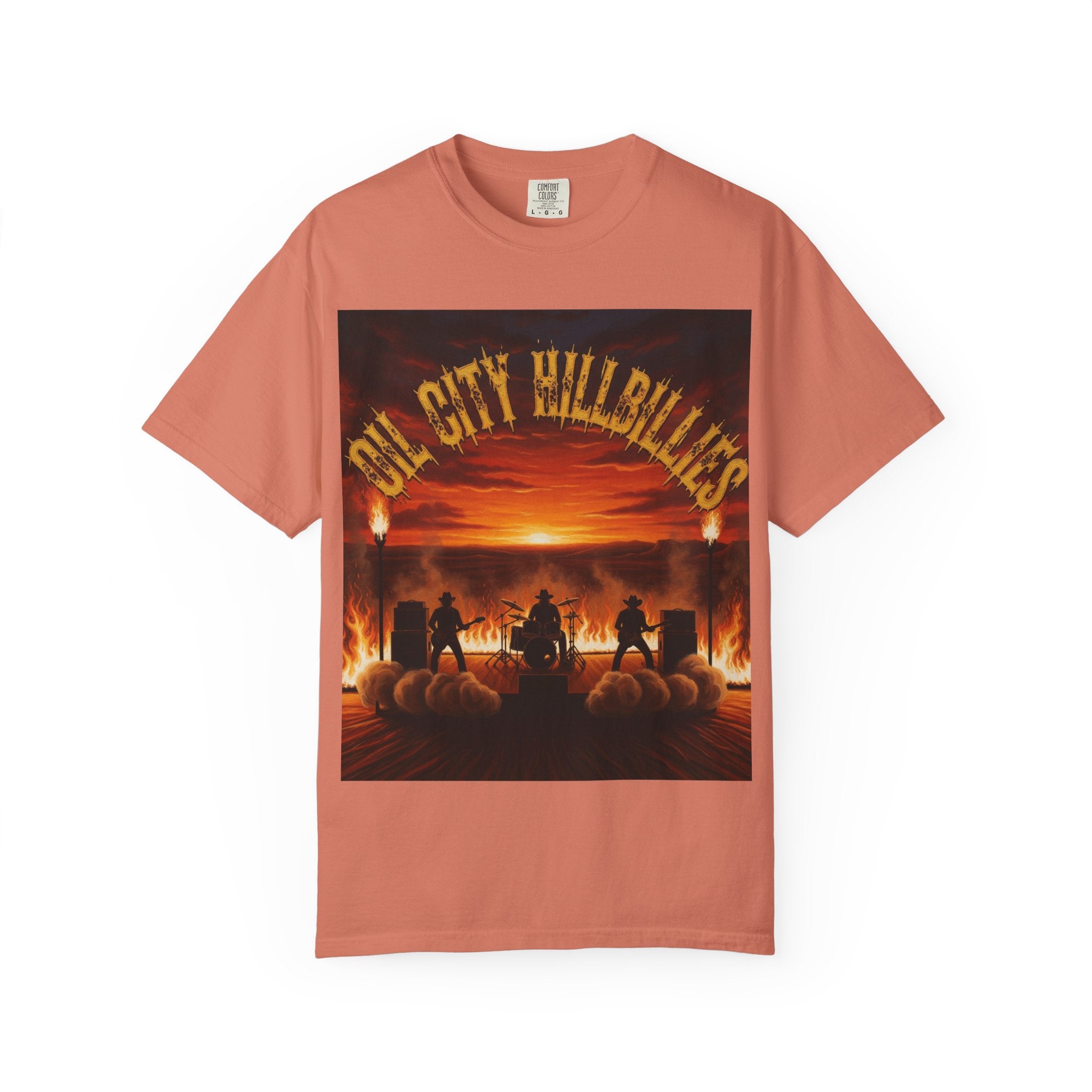 Oil City Hillbillies Sunset Vibe Unisex Tee – Summer Shirt, Festival Fashion, Vintage Graphic Band Tee, Edgy Southern Streetwear