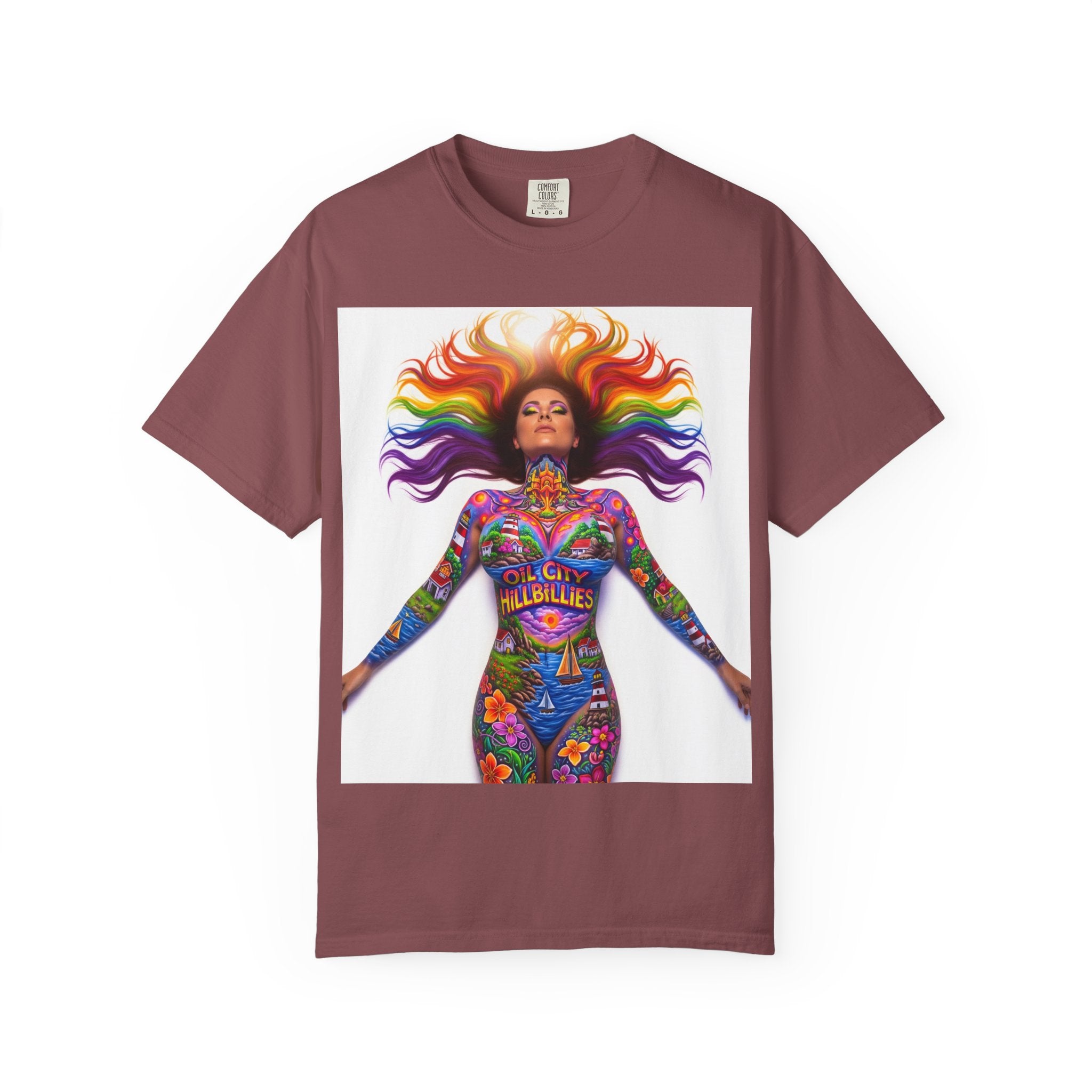 Oil City Hillbillies Full Body Art – Colorful Empowerment T-Shirt, Vibrant Art Tee, Unisex Graphic Shirt, Festival Wear, Pride Apparel, Gift for Artists