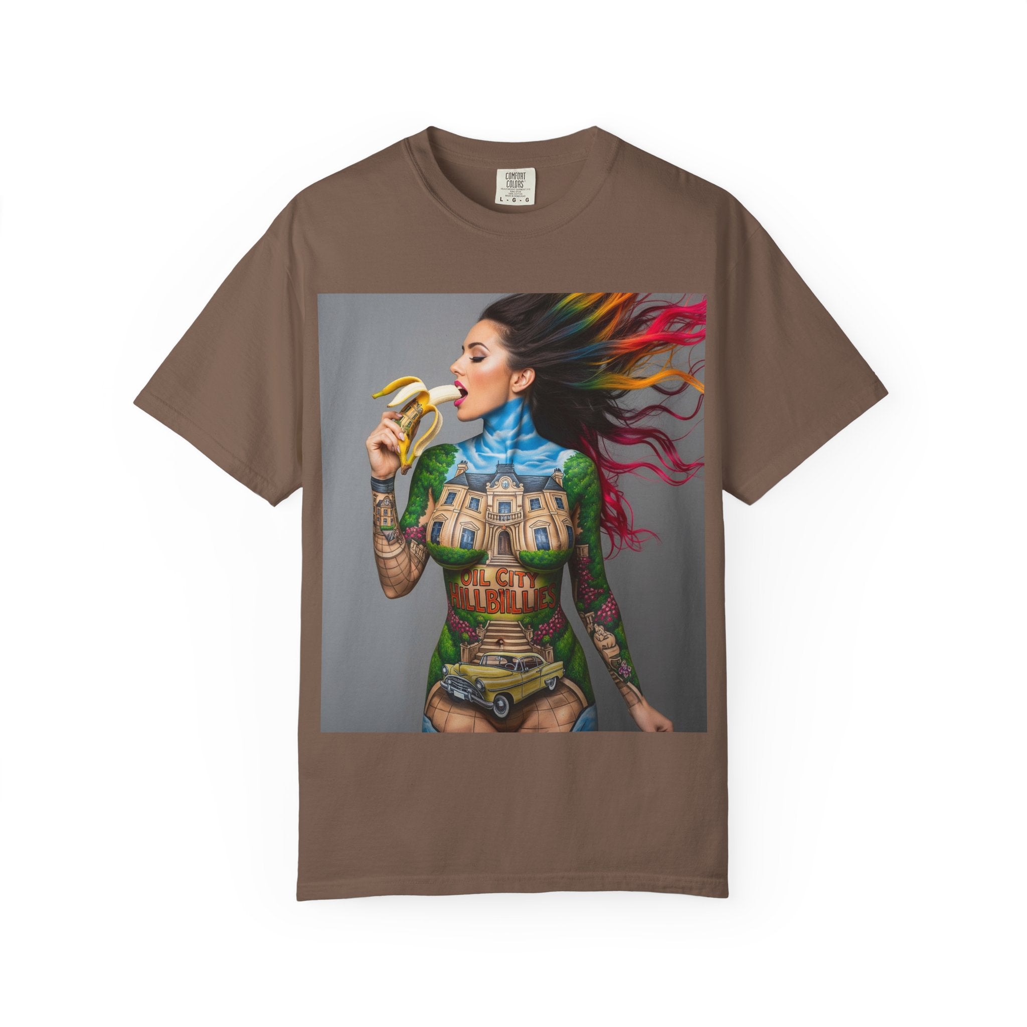 Vibrant Art Tee, Unisex Garment-Dyed T-shirt, Bohemian Style Shirt, Unique Gift, Festival Wear, Artistic Apparel