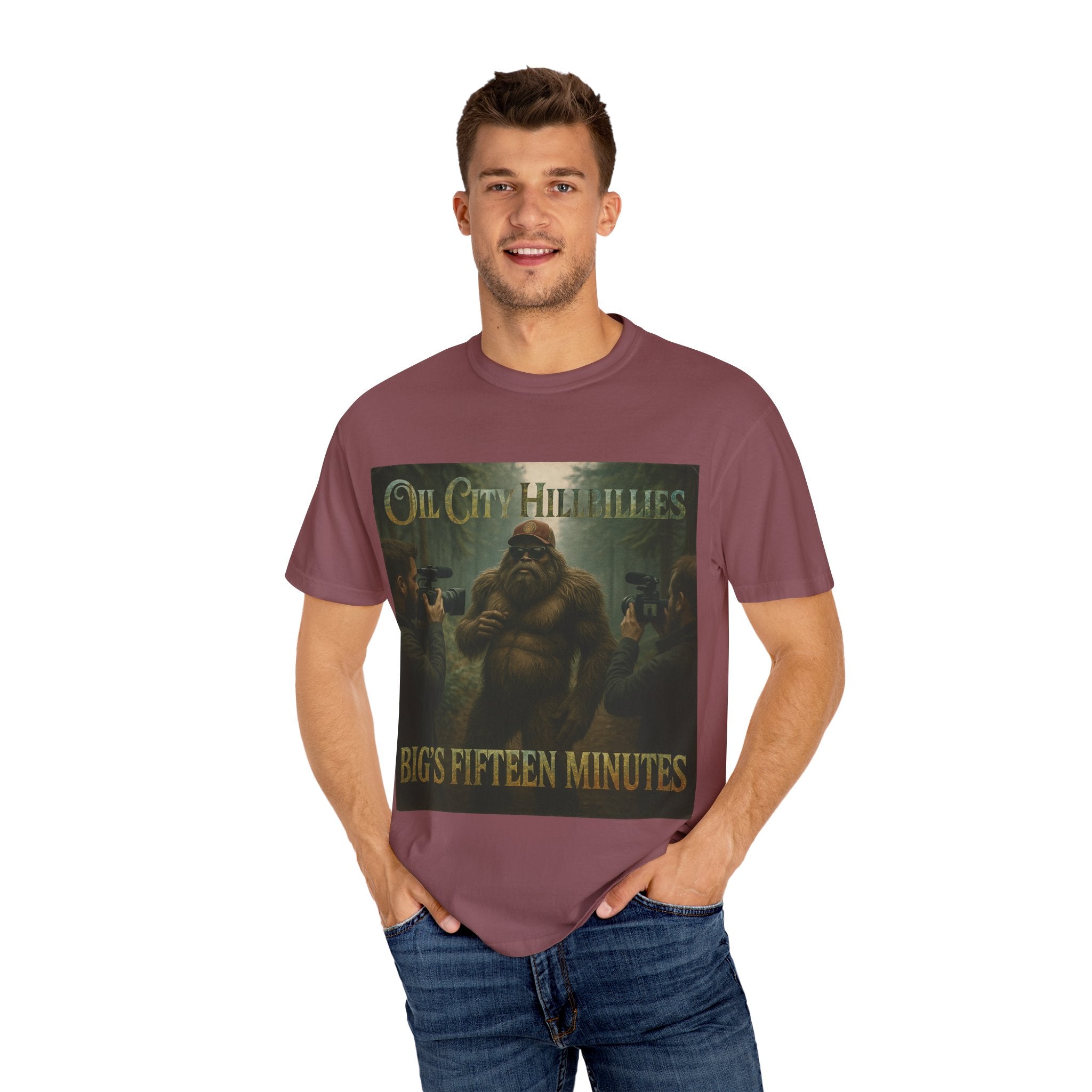 Oil City Hillbillies Unisex T-Shirt, Vintage Style Tee, Bigfoot Humor, Casual Wear, Gift for Nature Lovers, Fun Weekend Shirt