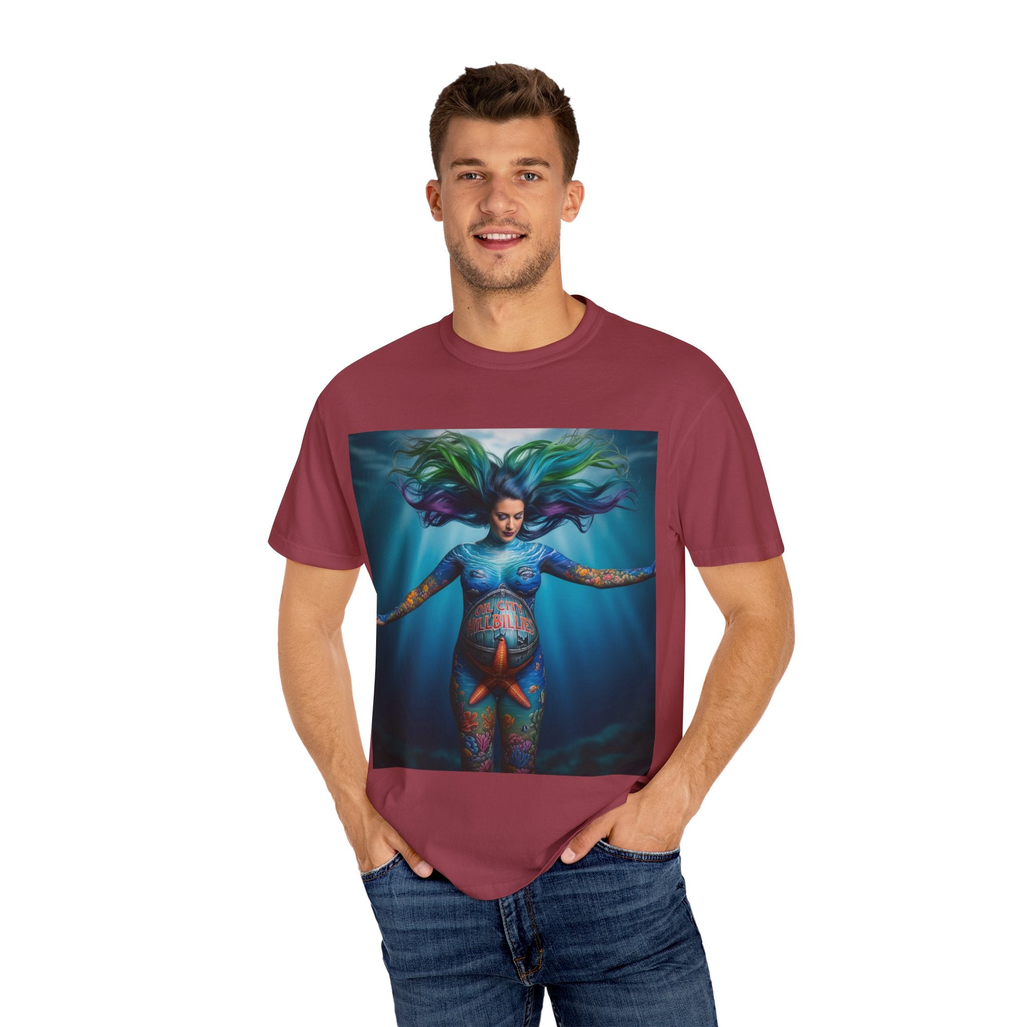Garment-Dyed Oil City Hillbillies Tee Inspired by Southern Roots and Backwoods Culture, Bohemian T-shirt for Music Festivals, Artistic Outlaw Fashion Statement, Perfect Gift for Fans