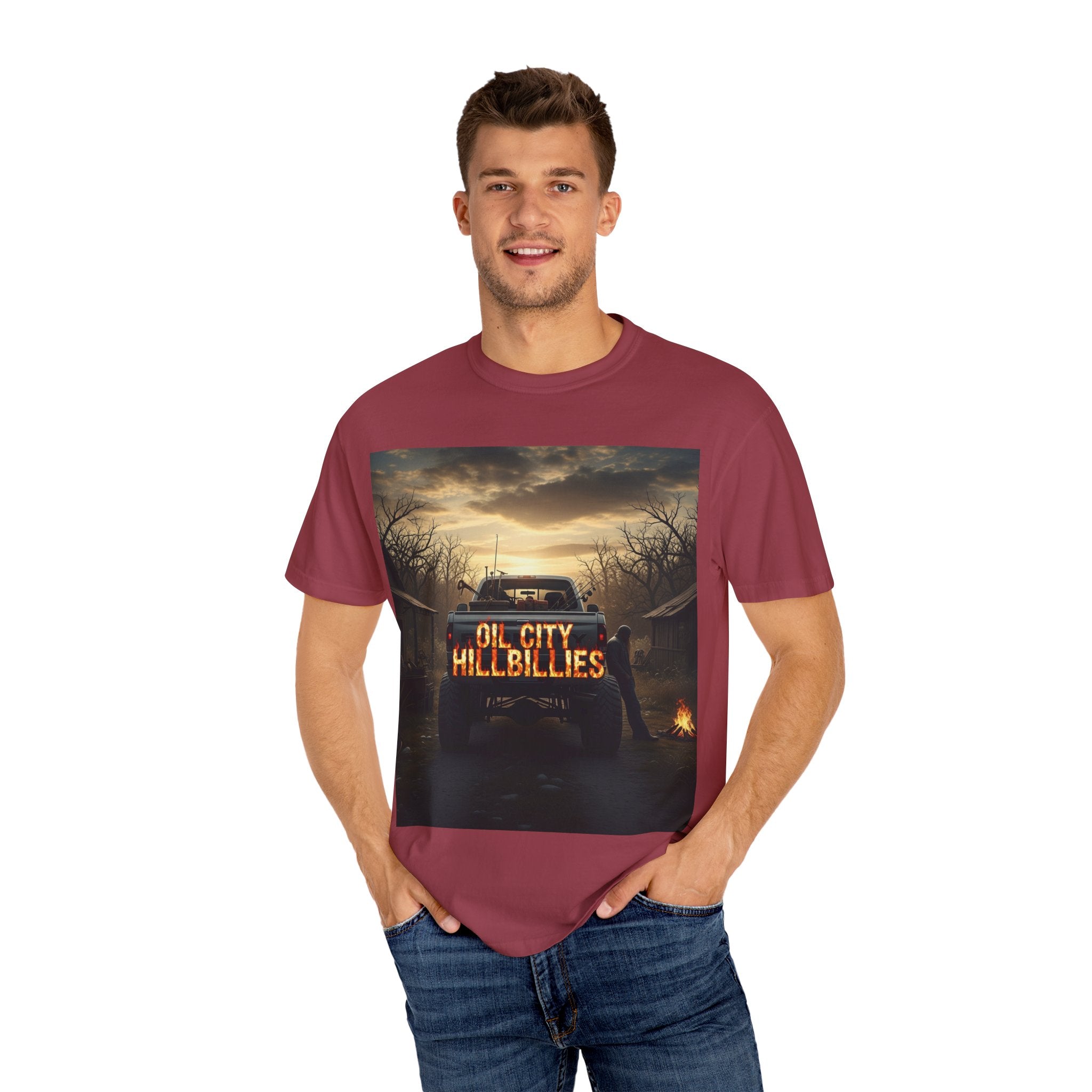Oil City Hillbillies T-Shirt, Unisex Garment-Dyed Tee, Casual Wear, Outdoor Adventure, Gift for Country Lovers, Vintage Style