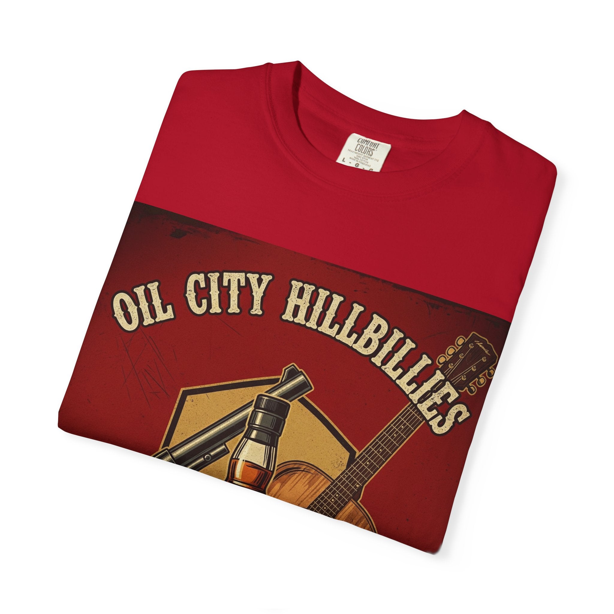 Oil City Hillbillies Whiskey-Themed T-Shirt – Rustic Style Shirt, Gift for Outlaw Country Fans, Casual Wear, Unisex Graphic Band Tee