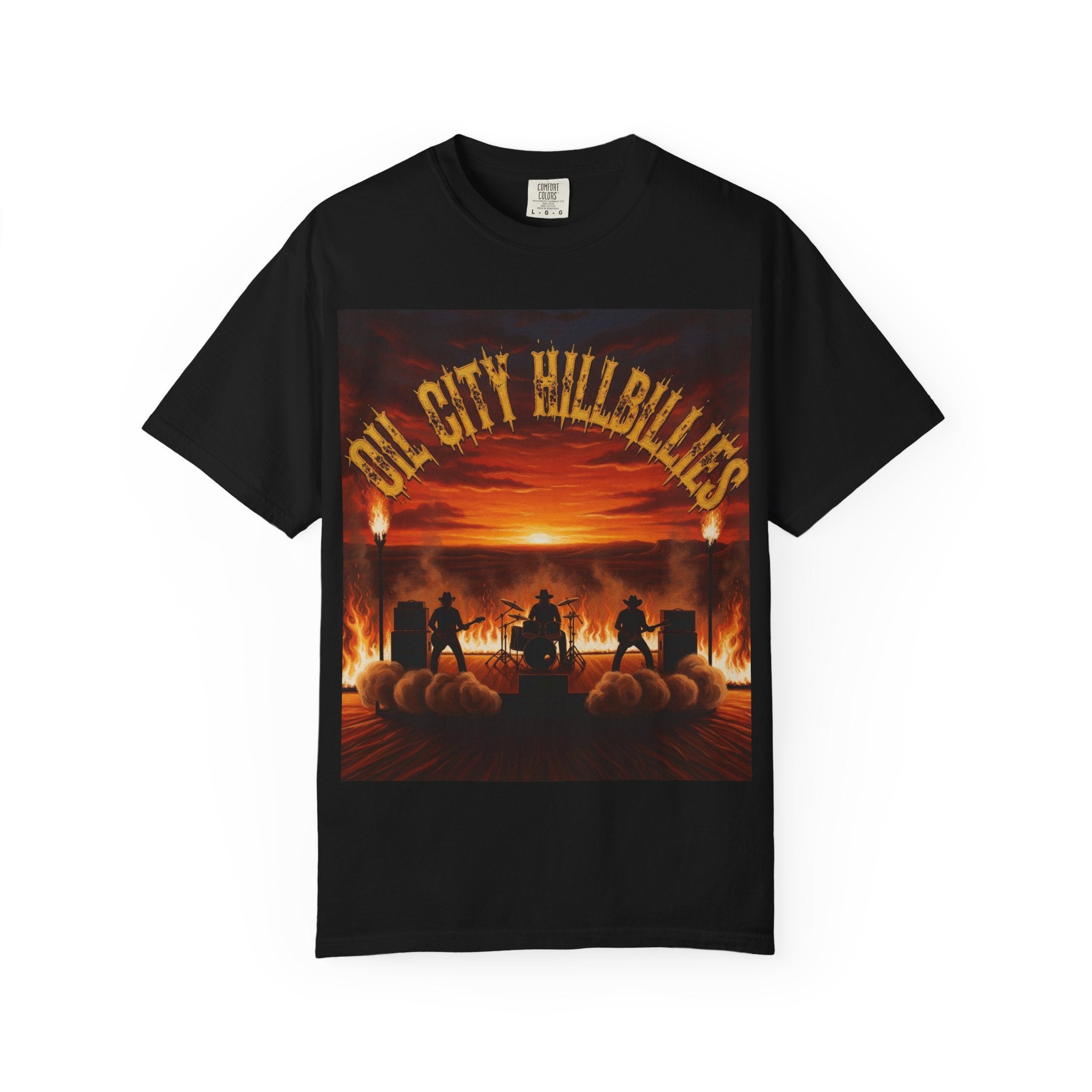 Oil City Hillbillies Sunset Vibe Unisex Tee – Summer Shirt, Festival Fashion, Vintage Graphic Band Tee, Edgy Southern Streetwear