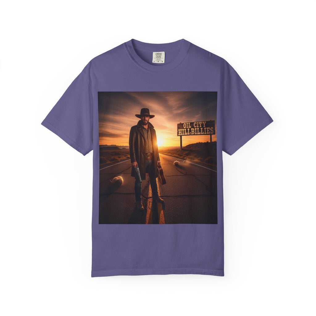 OCH Sunset Cowboy Graphic T-Shirt – Western Style Tee, Gift for Outlaw Country Fans, Casual Wear, Adventure Apparel, Unisex Fashion