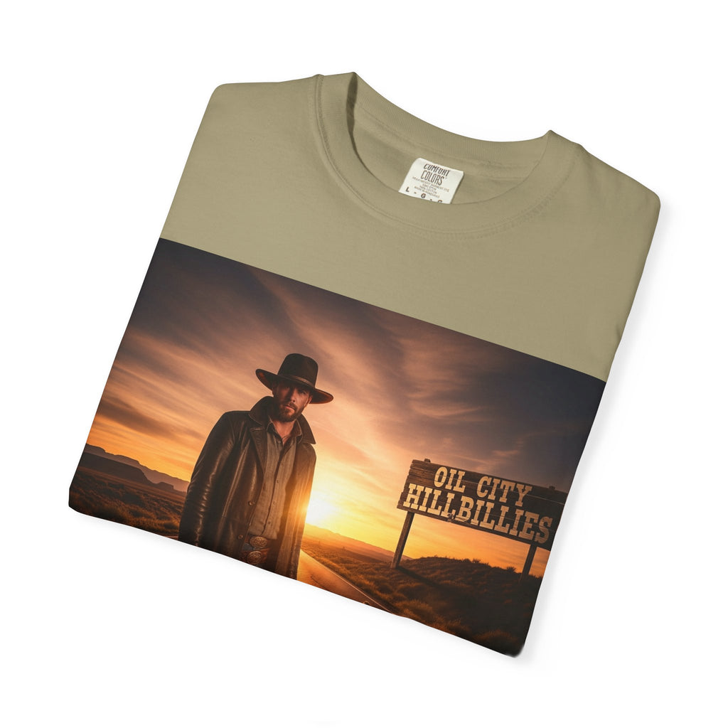 OCH Sunset Cowboy Graphic T-Shirt – Western Style Tee, Gift for Outlaw Country Fans, Casual Wear, Adventure Apparel, Unisex Fashion