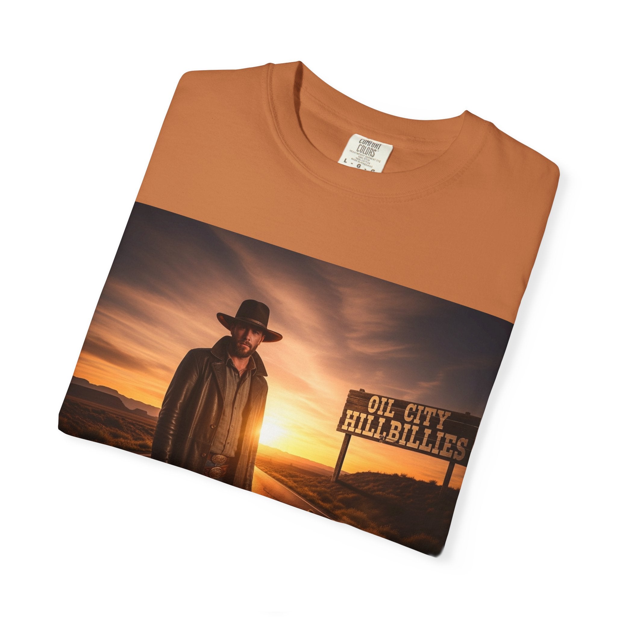 OCH Sunset Cowboy Graphic T-Shirt – Western Style Tee, Gift for Outlaw Country Fans, Casual Wear, Adventure Apparel, Unisex Fashion