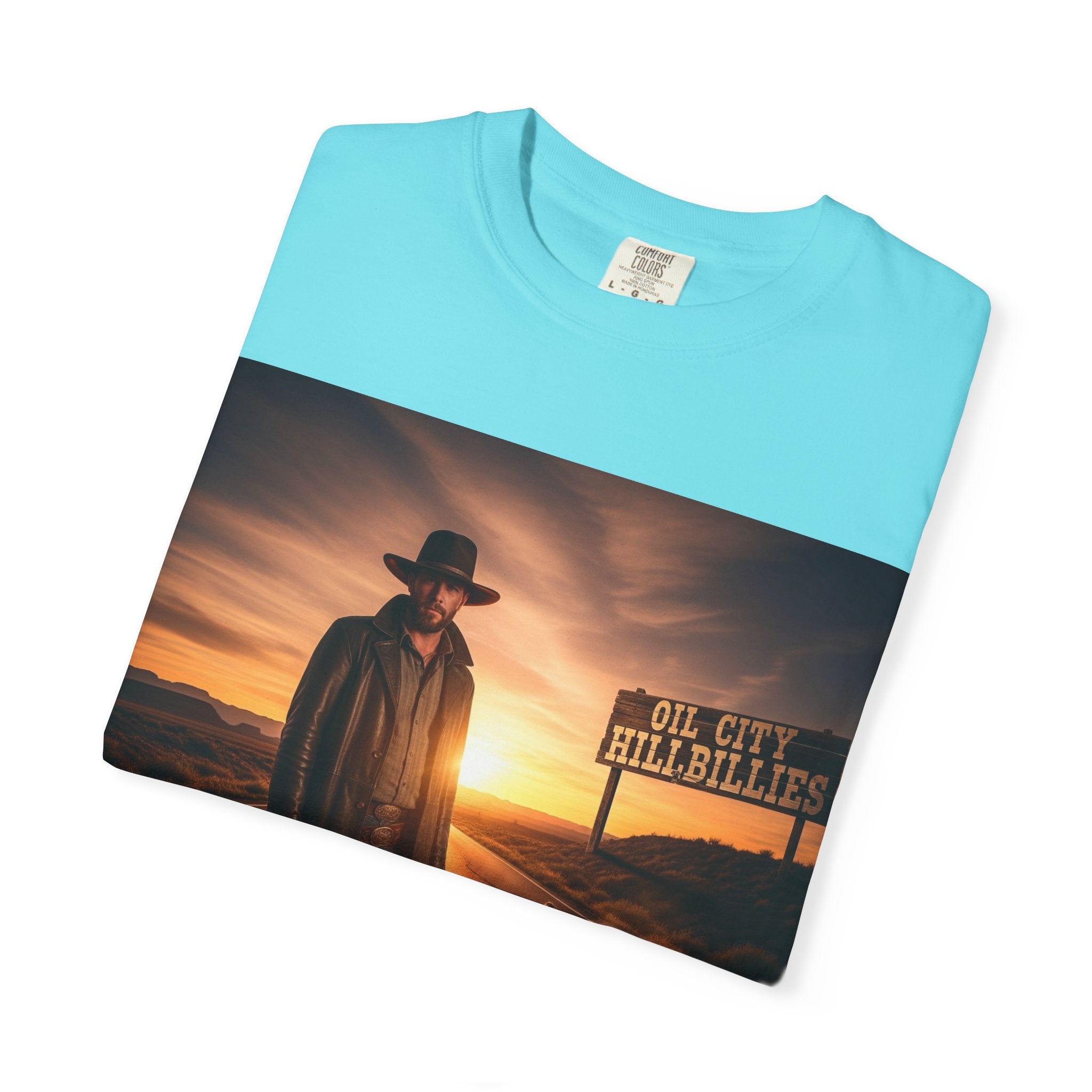 OCH Sunset Cowboy Graphic T-Shirt – Western Style Tee, Gift for Outlaw Country Fans, Casual Wear, Adventure Apparel, Unisex Fashion