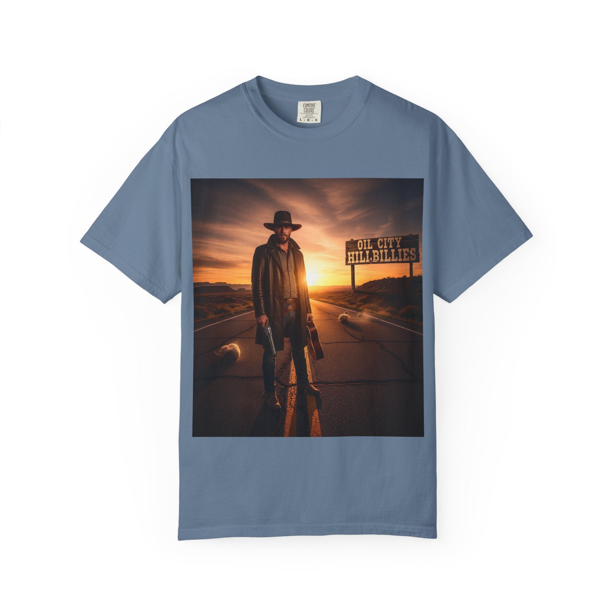OCH Sunset Cowboy Graphic T-Shirt – Western Style Tee, Gift for Outlaw Country Fans, Casual Wear, Adventure Apparel, Unisex Fashion