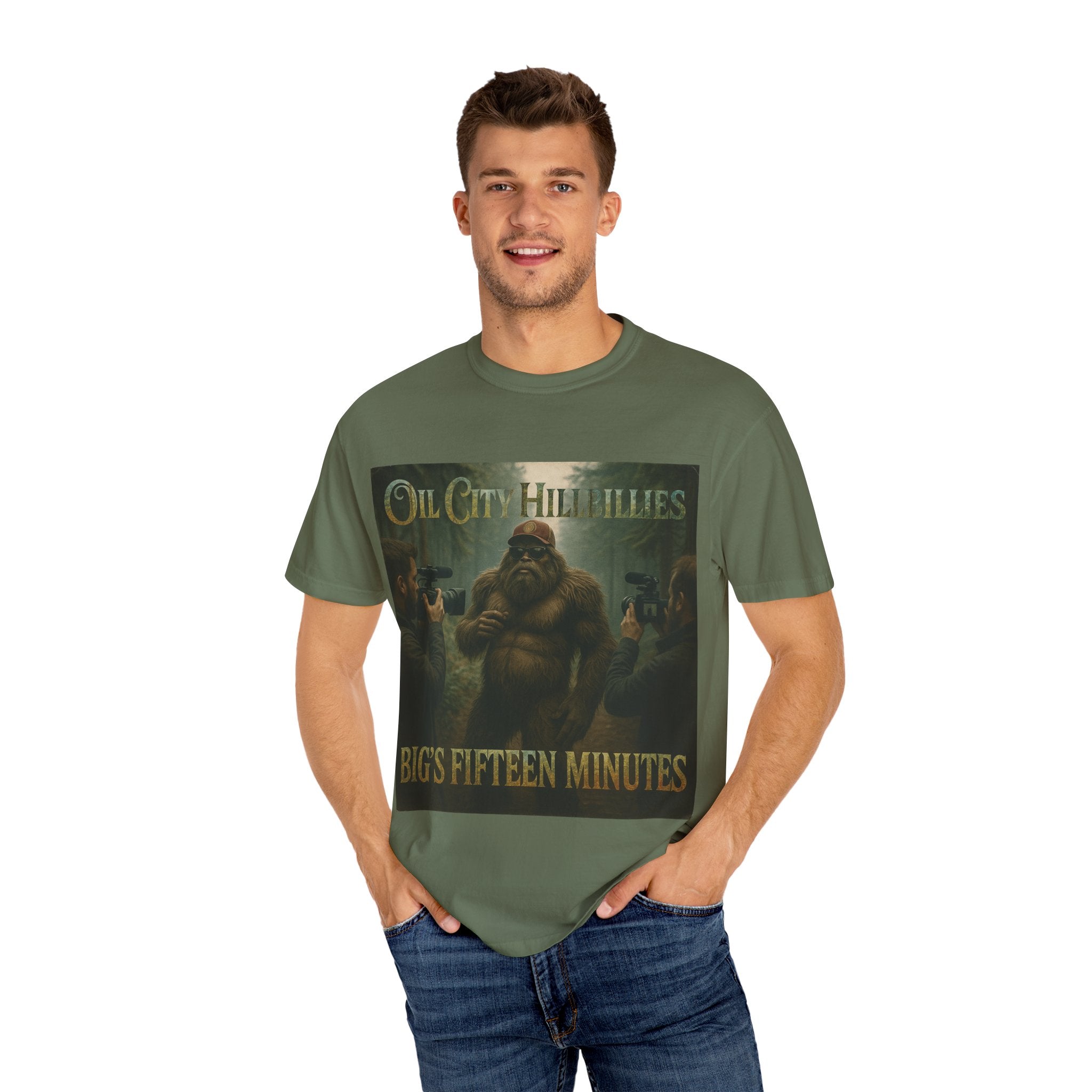 Oil City Hillbillies Unisex T-Shirt, Vintage Style Tee, Bigfoot Humor, Casual Wear, Gift for Nature Lovers, Fun Weekend Shirt