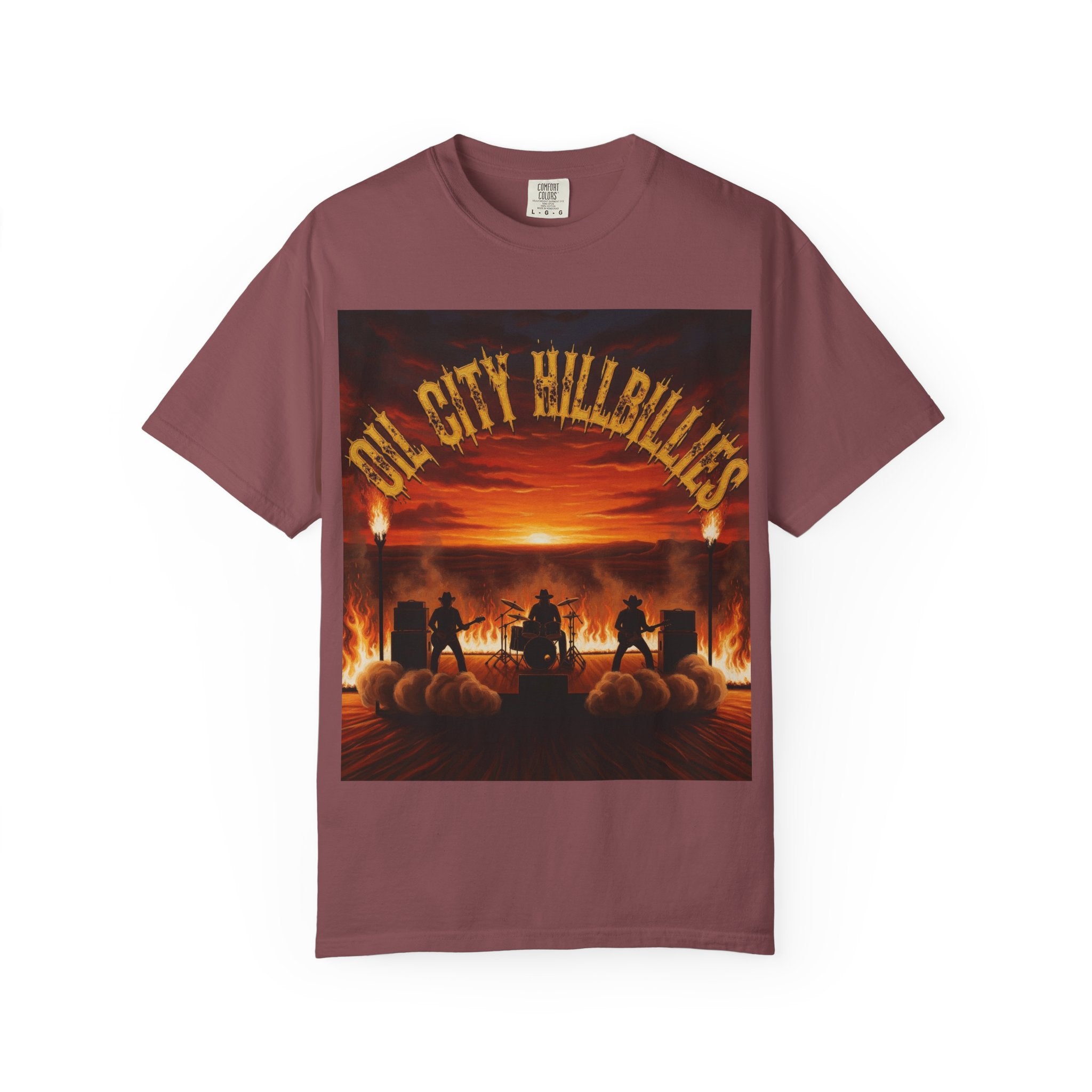 Oil City Hillbillies Sunset Vibe Unisex Tee – Summer Shirt, Festival Fashion, Vintage Graphic Band Tee, Edgy Southern Streetwear