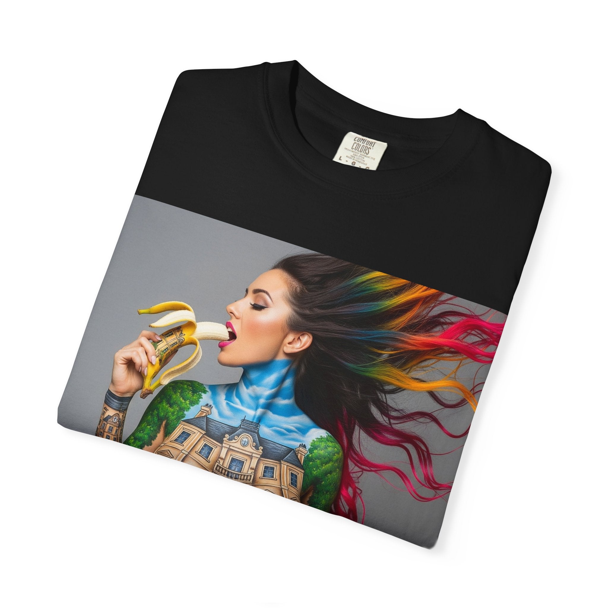 Vibrant Art Tee, Unisex Garment-Dyed T-shirt, Bohemian Style Shirt, Unique Gift, Festival Wear, Artistic Apparel