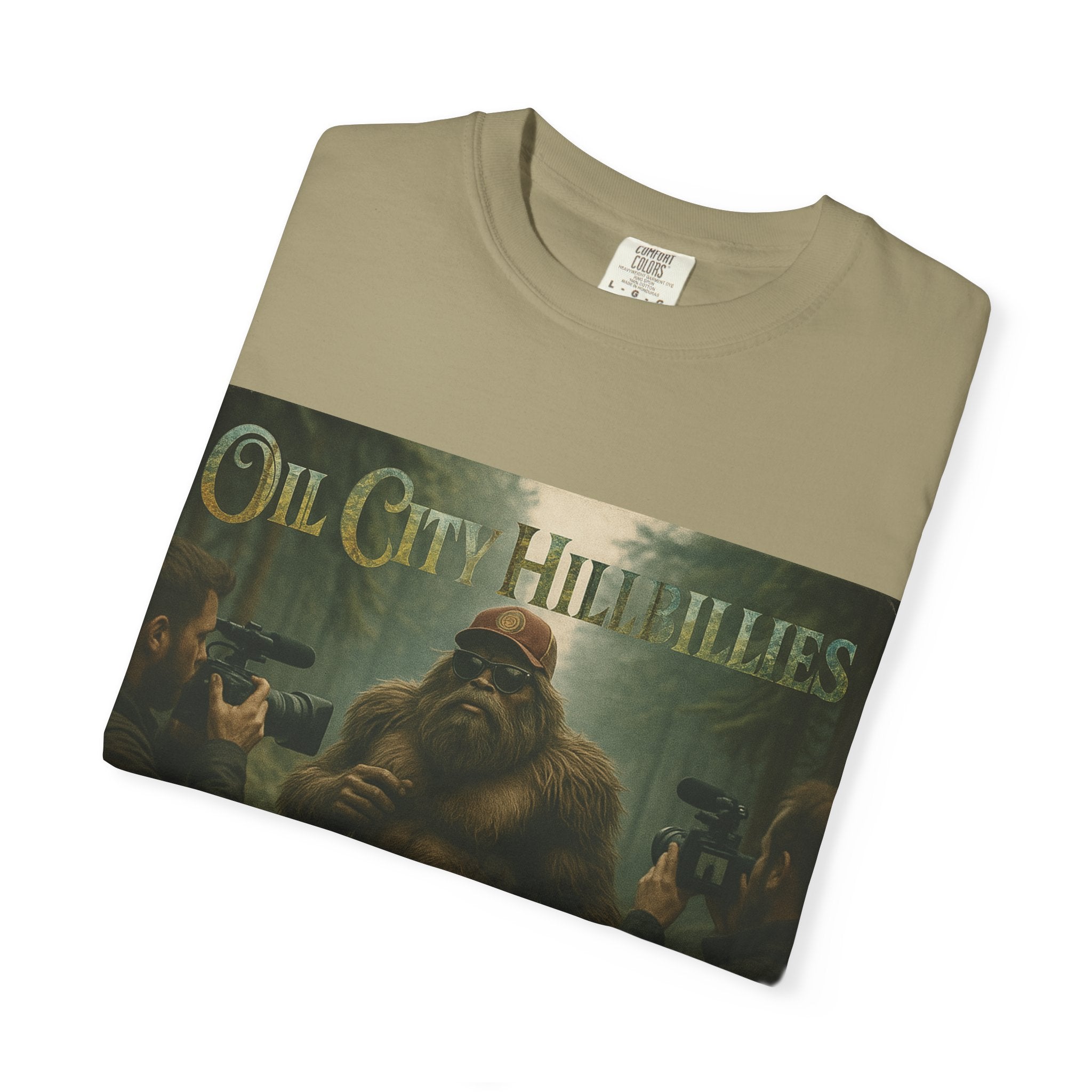 Oil City Hillbillies Unisex T-Shirt, Vintage Style Tee, Bigfoot Humor, Casual Wear, Gift for Nature Lovers, Fun Weekend Shirt