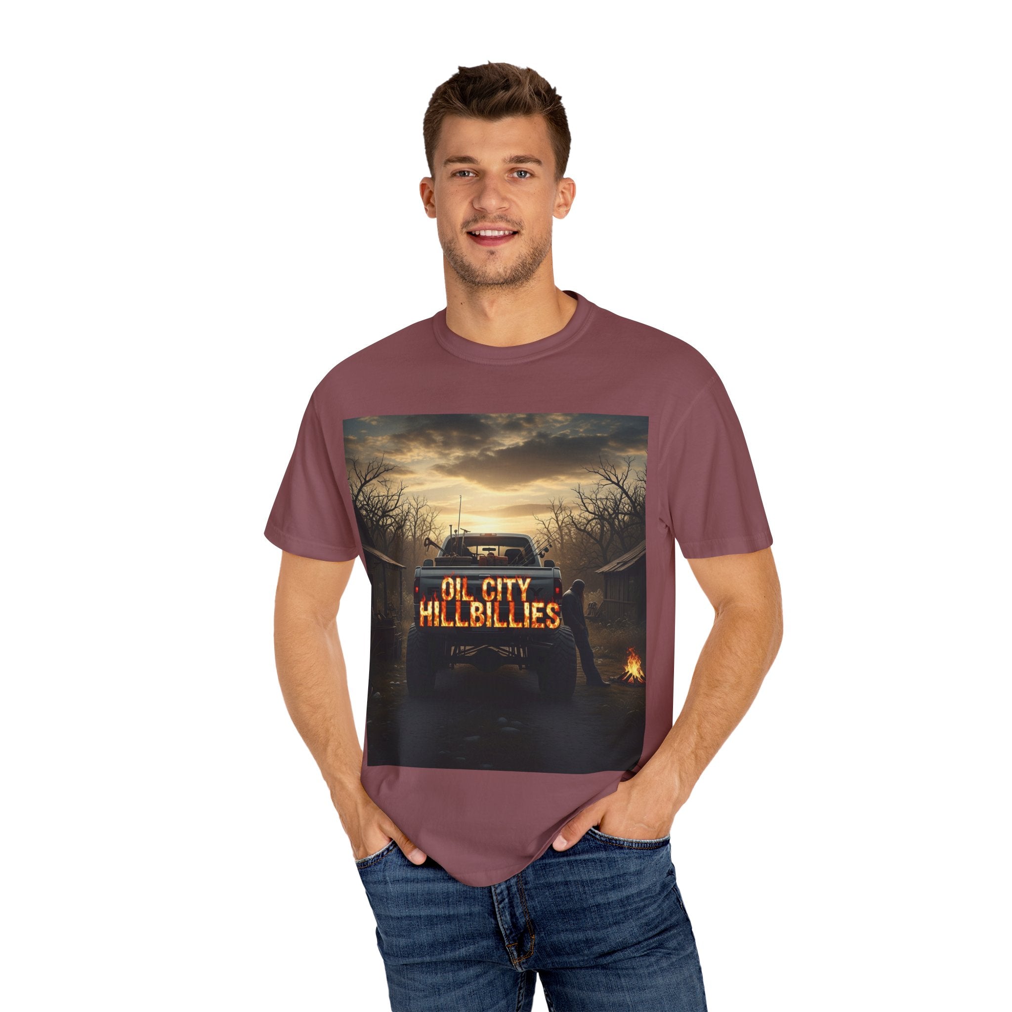 Oil City Hillbillies T-Shirt, Unisex Garment-Dyed Tee, Casual Wear, Outdoor Adventure, Gift for Country Lovers, Vintage Style