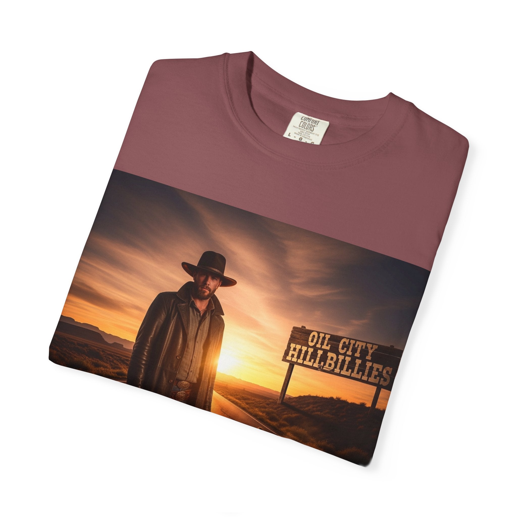 OCH Sunset Cowboy Graphic T-Shirt – Western Style Tee, Gift for Outlaw Country Fans, Casual Wear, Adventure Apparel, Unisex Fashion