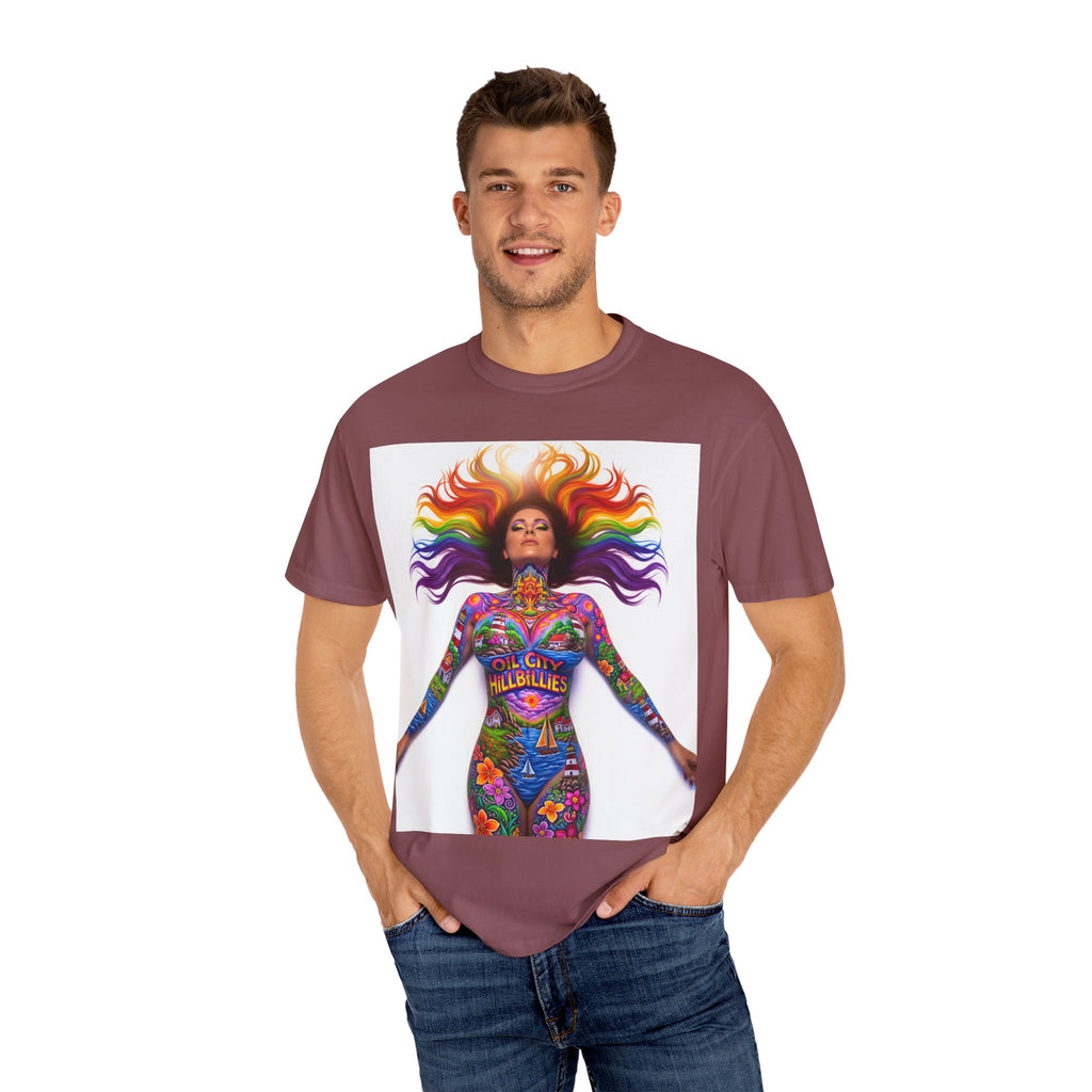 Oil City Hillbillies Full Body Art – Colorful Empowerment T-Shirt, Vibrant Art Tee, Unisex Graphic Shirt, Festival Wear, Pride Apparel, Gift for Artists