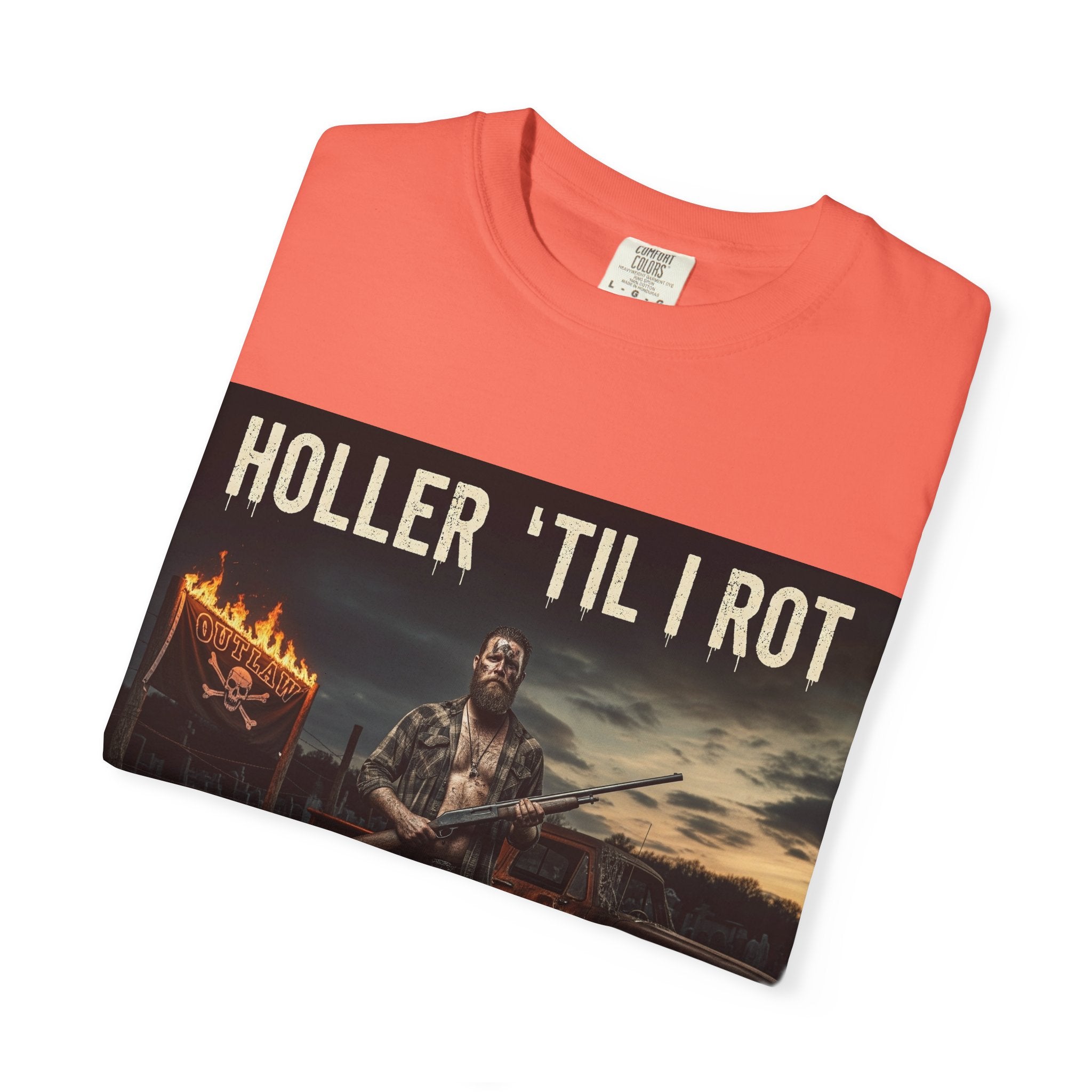 Unisex Graphic Tee - Holler 'Til I Rot, Oil City Hillbillies, Casual Wear, Music Fans, Vintage Style, Great Gift