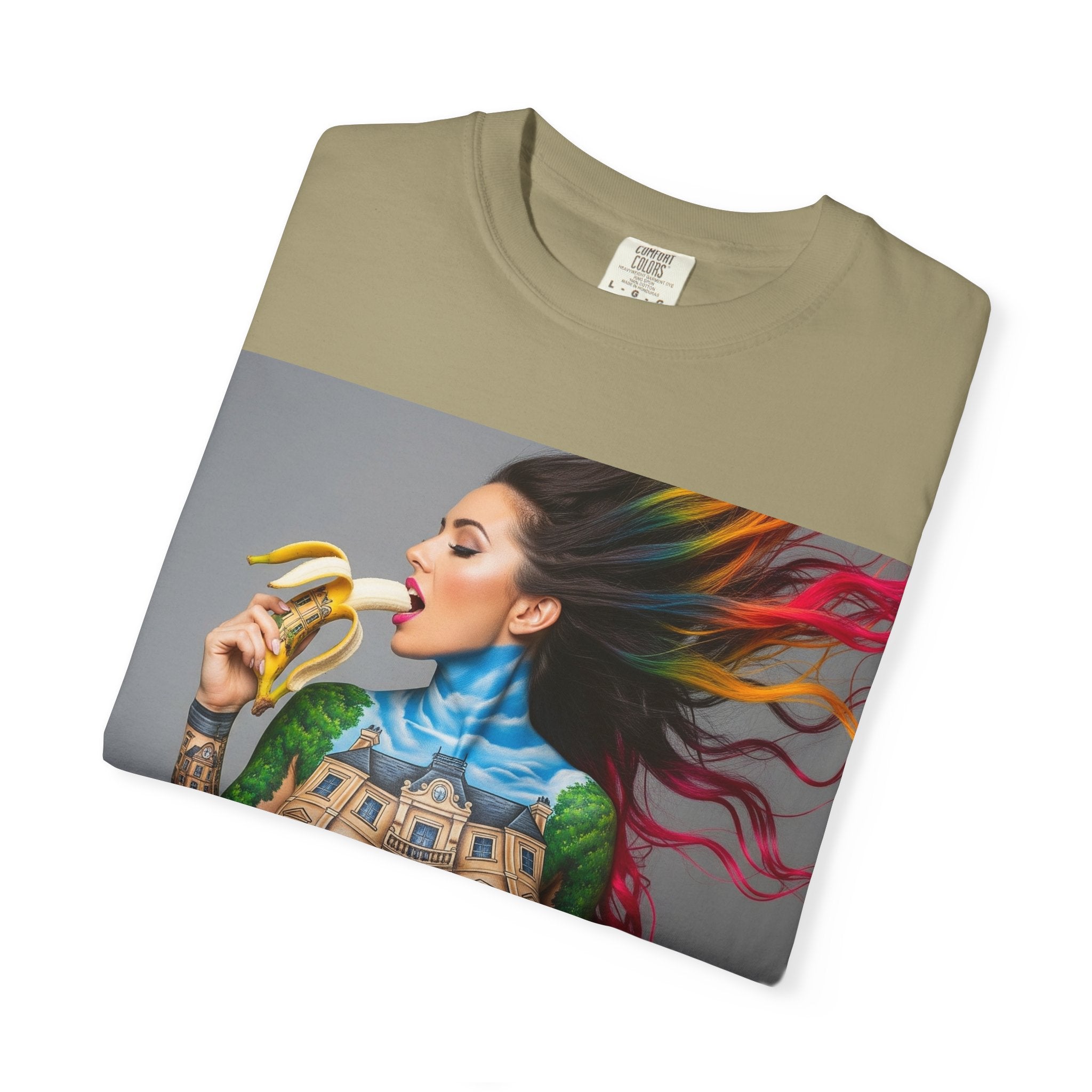 Vibrant Art Tee, Unisex Garment-Dyed T-shirt, Bohemian Style Shirt, Unique Gift, Festival Wear, Artistic Apparel