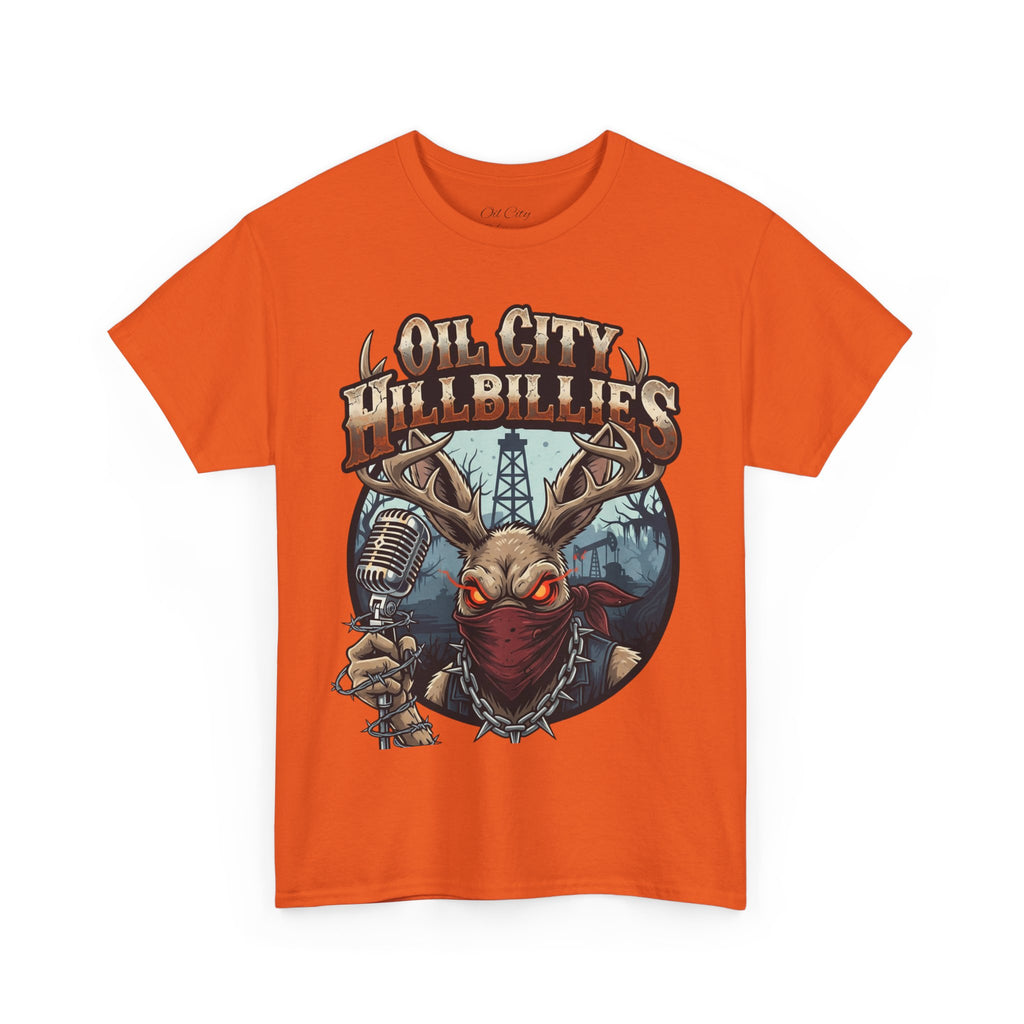 Oil City Hillbillies Unisex Heavy Cotton Tee | Vintage Graphic Tee, Music Festival Shirt, Country Style Apparel, Gift for Him, Casual Wear