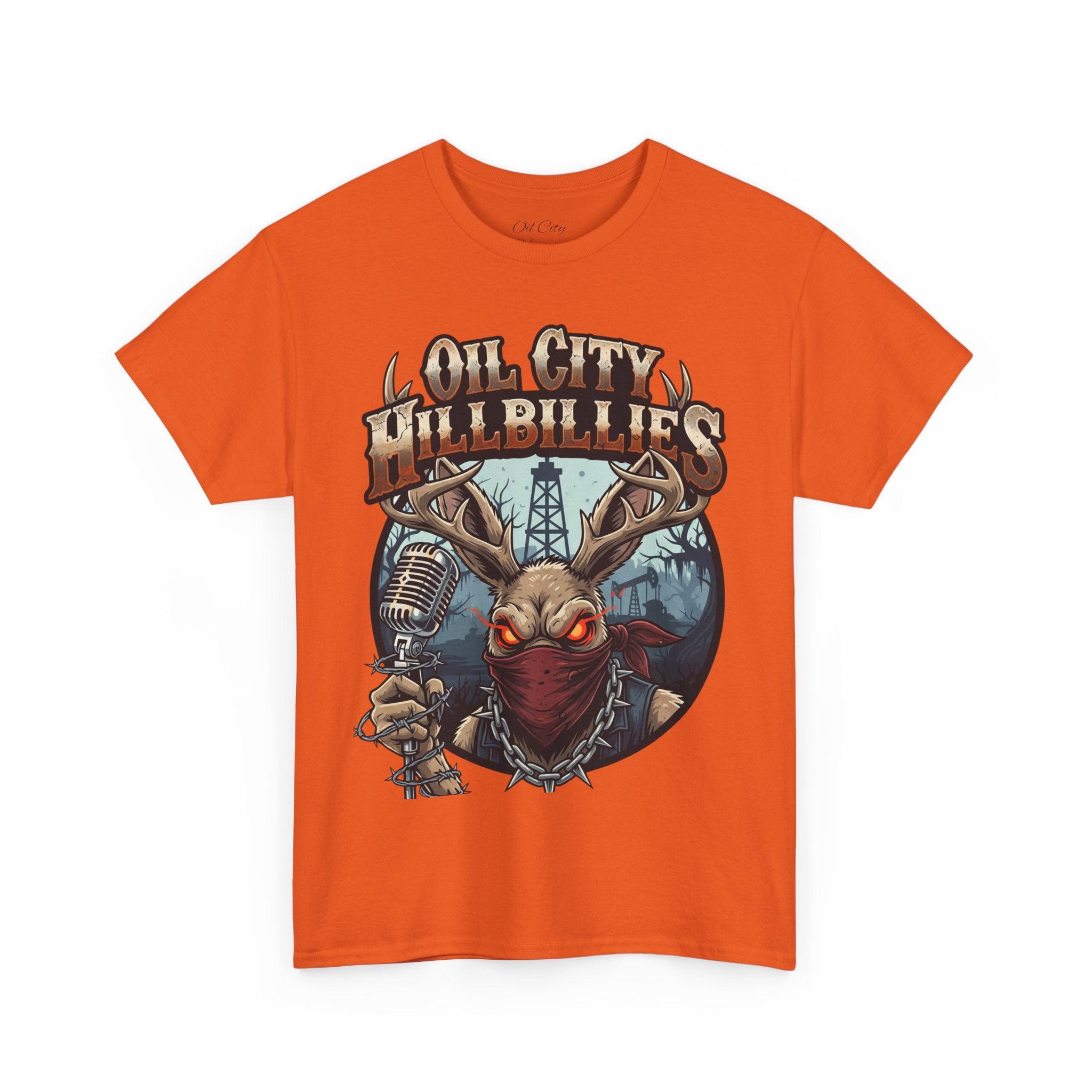 Oil City Hillbillies Unisex Heavy Cotton Tee | Vintage Graphic Tee, Music Festival Shirt, Country Style Apparel, Gift for Him, Casual Wear