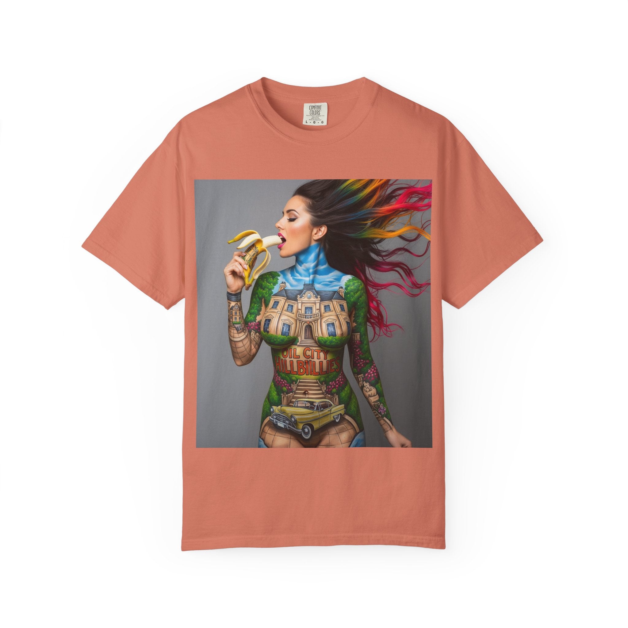 Vibrant Art Tee, Unisex Garment-Dyed T-shirt, Bohemian Style Shirt, Unique Gift, Festival Wear, Artistic Apparel