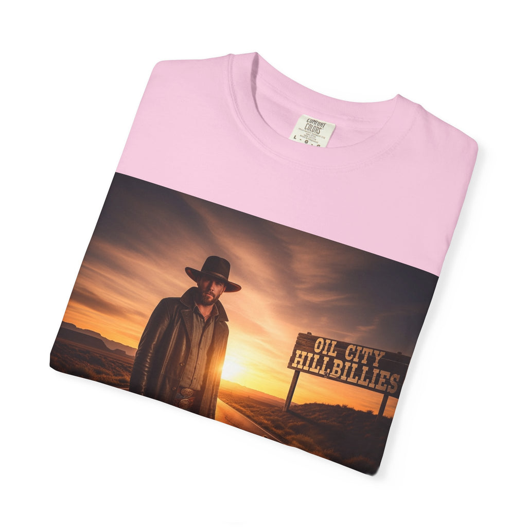 OCH Sunset Cowboy Graphic T-Shirt – Western Style Tee, Gift for Outlaw Country Fans, Casual Wear, Adventure Apparel, Unisex Fashion