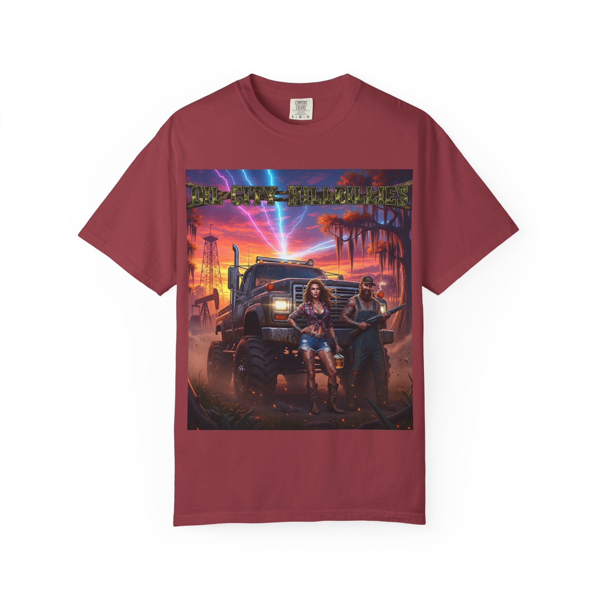 Oil City Hillbillies Adventurous Graphic T-Shirt – Fun Gift for Outdoor Lovers, Summer Vibes, Unisex Casual Wear, Adventure Shirt, Retro Band Tee