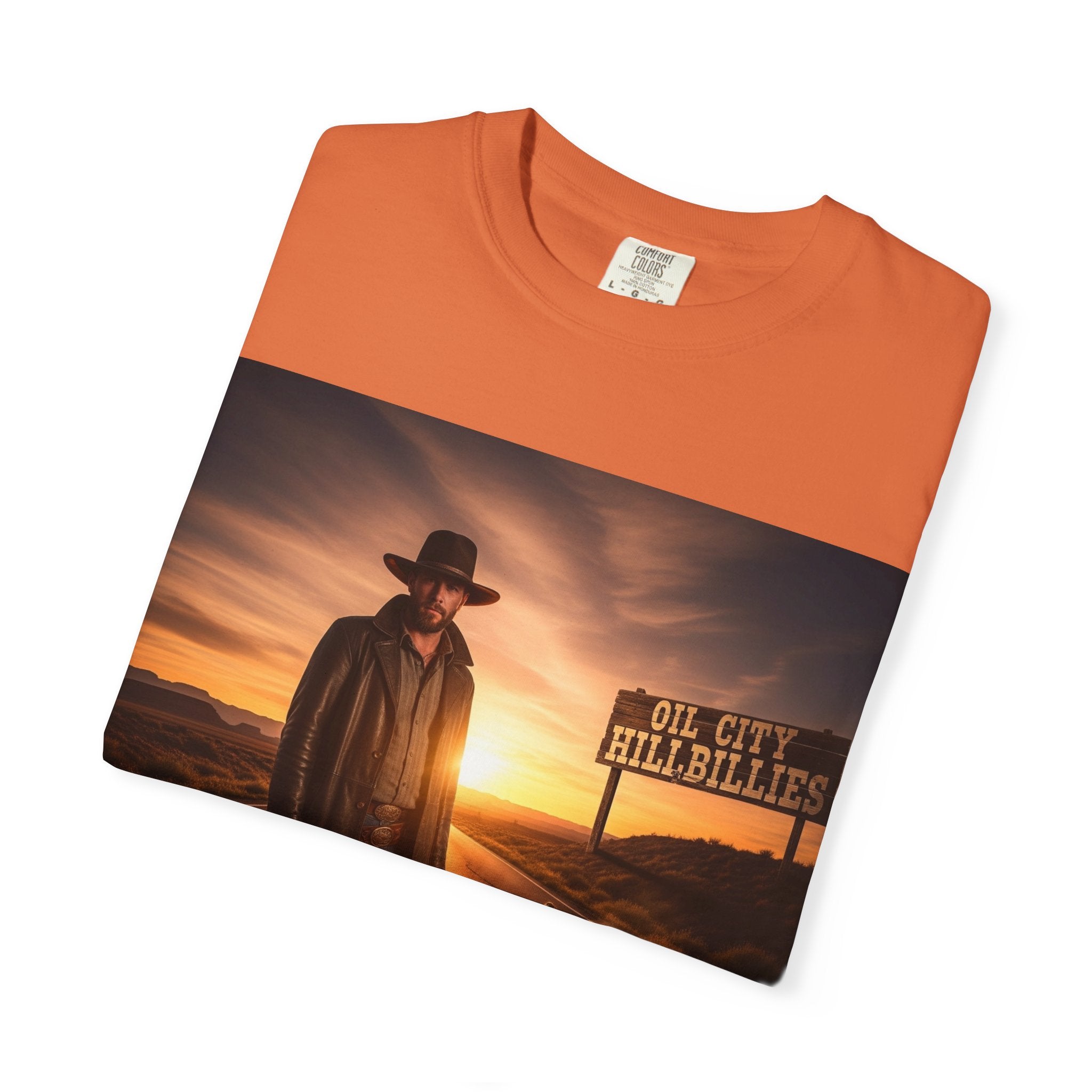 OCH Sunset Cowboy Graphic T-Shirt – Western Style Tee, Gift for Outlaw Country Fans, Casual Wear, Adventure Apparel, Unisex Fashion